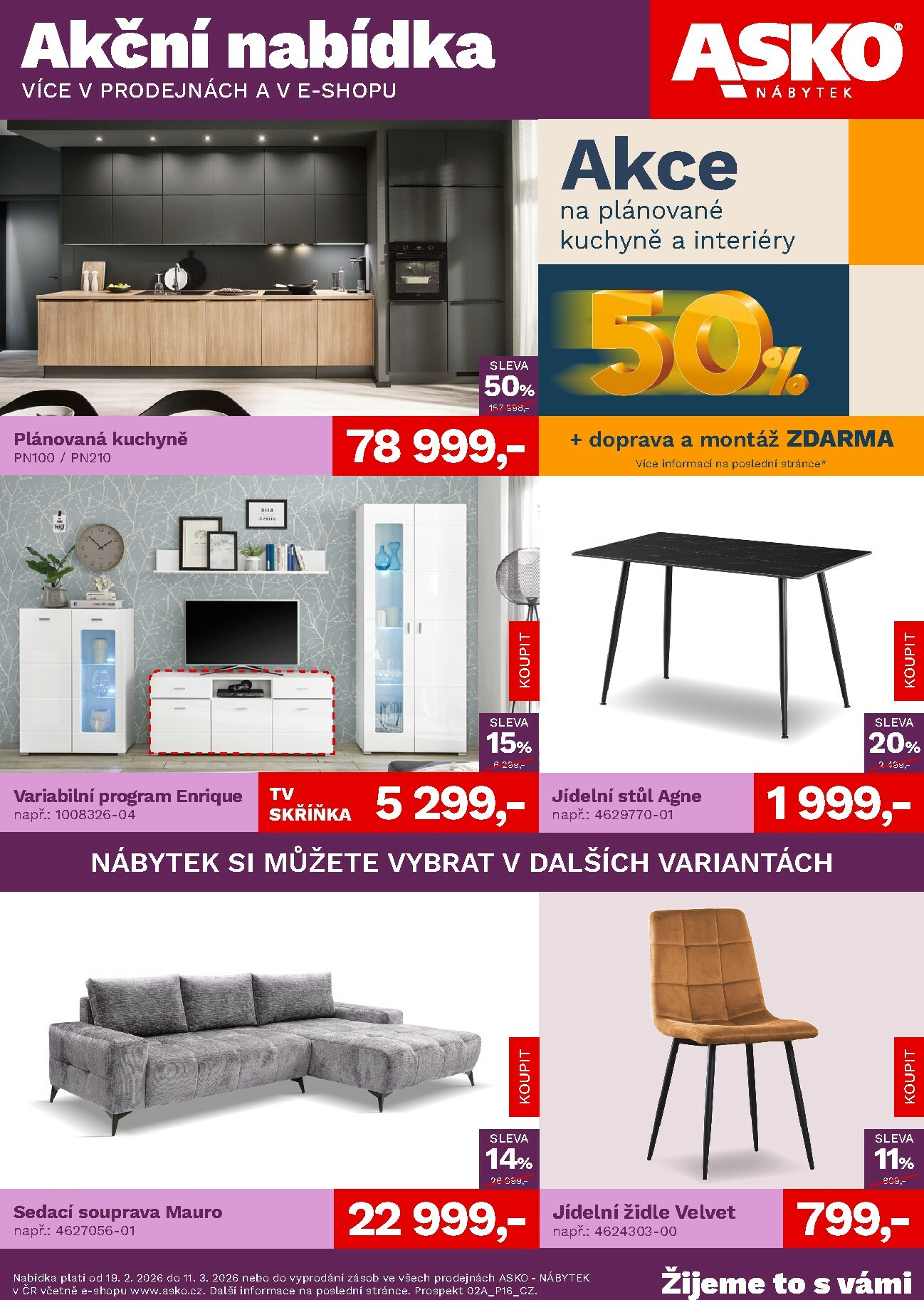 asko-nabytek - ASKO NÁBYTEK leták platný od čtvrtka 19.02.2026 do středy 11.03.2026 - page: 1