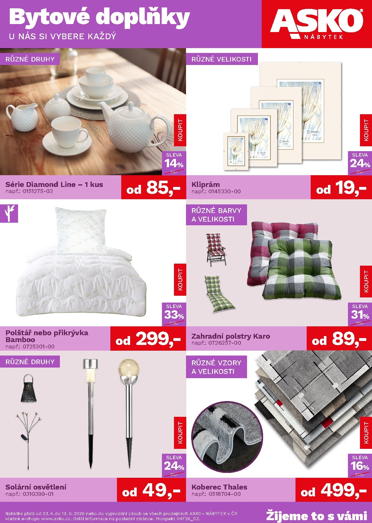 asko-nabytek - Aktuální ASKO NÁBYTEK - Bytové doplňky leták platný od čtvrtka 23.04.2026 do středy 13.05.2026 - page: 1