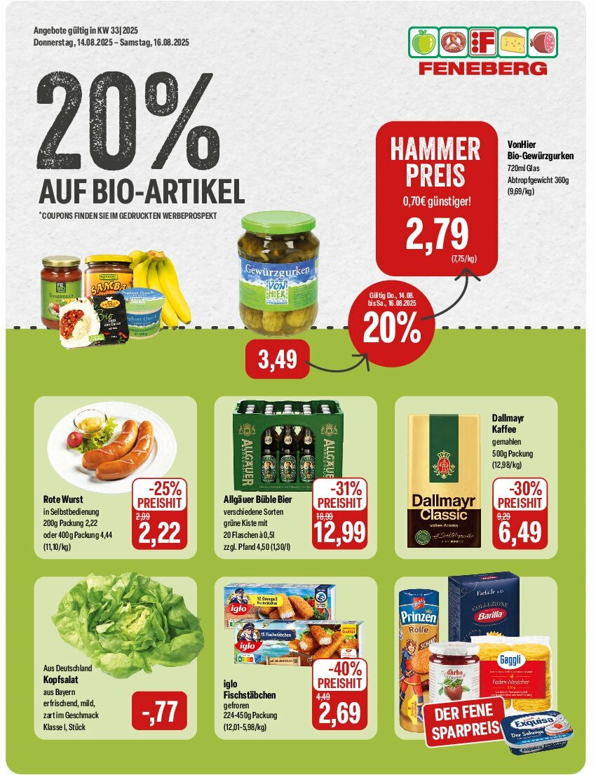 feneberg - Feneberg-Prospekt gültig vom 14.08. bis 16.08.