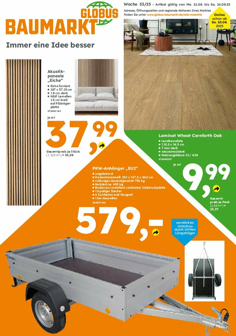 globus-baumarkt - Globus Baumarkt-Prospekt gültig vom 11.08. bis 16.08.