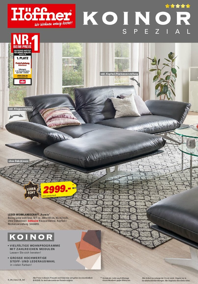 hoeffner - Höffner - Koinor-Prospekt gültig vom 13.08. bis 26.08.