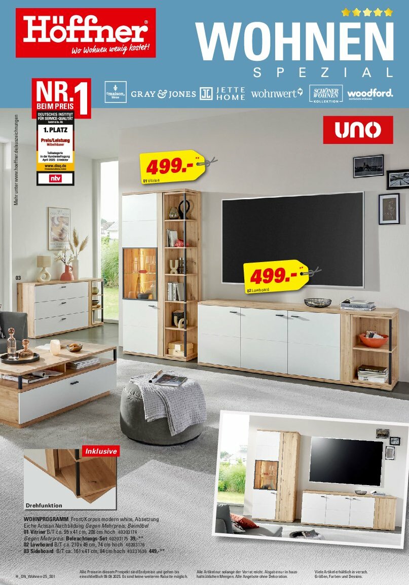 hoeffner - Höffner - Wohnen Spezial-Prospekt gültig vom 13.08. bis 09.09.