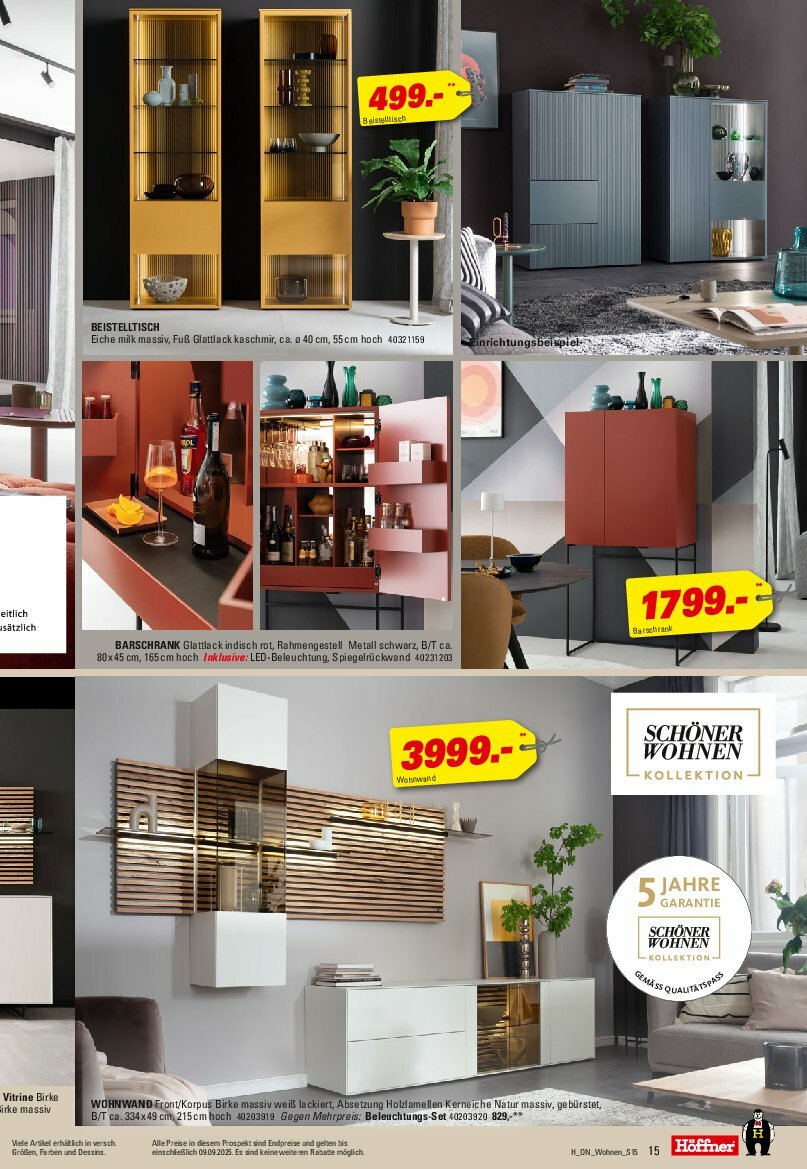 hoeffner - Höffner - Wohnen Spezial-Prospekt gültig vom 13.08. bis 09.09. - page: 15