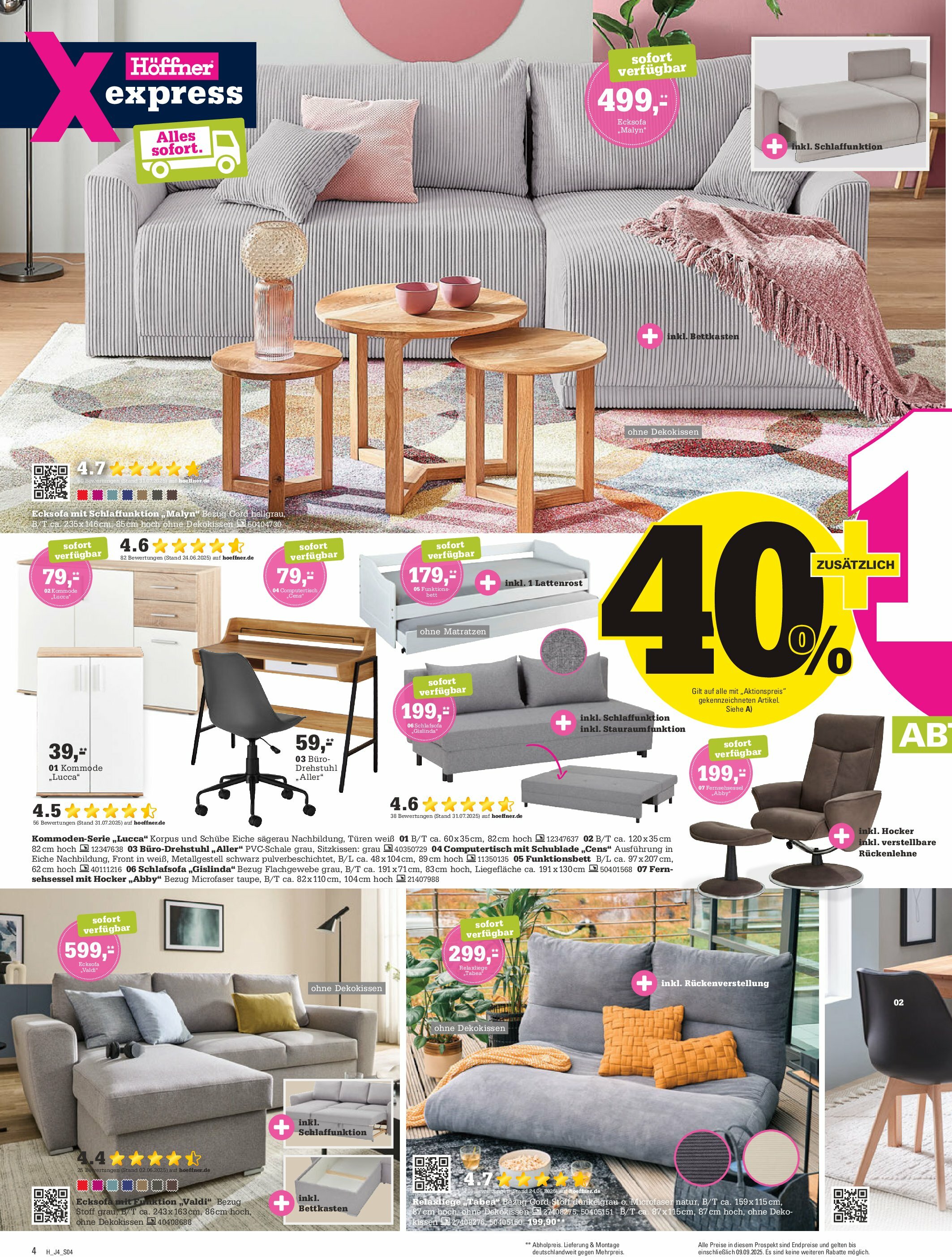 hoeffner - Höffner-Prospekt gültig vom 29.08. bis 06.09. - page: 4