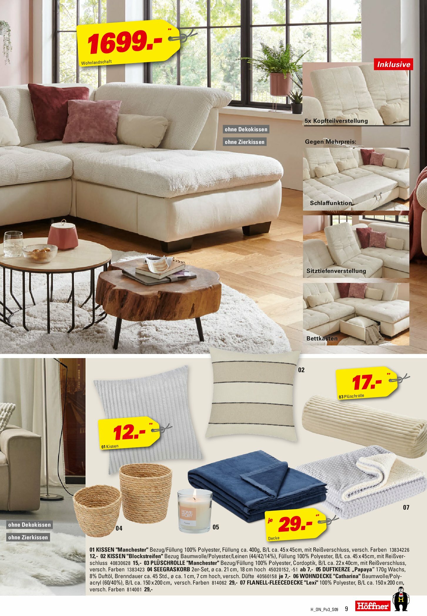 hoeffner - Höffner - Polster Spezial-Prospekt gültig vom 27.08. bis 09.09. - page: 9