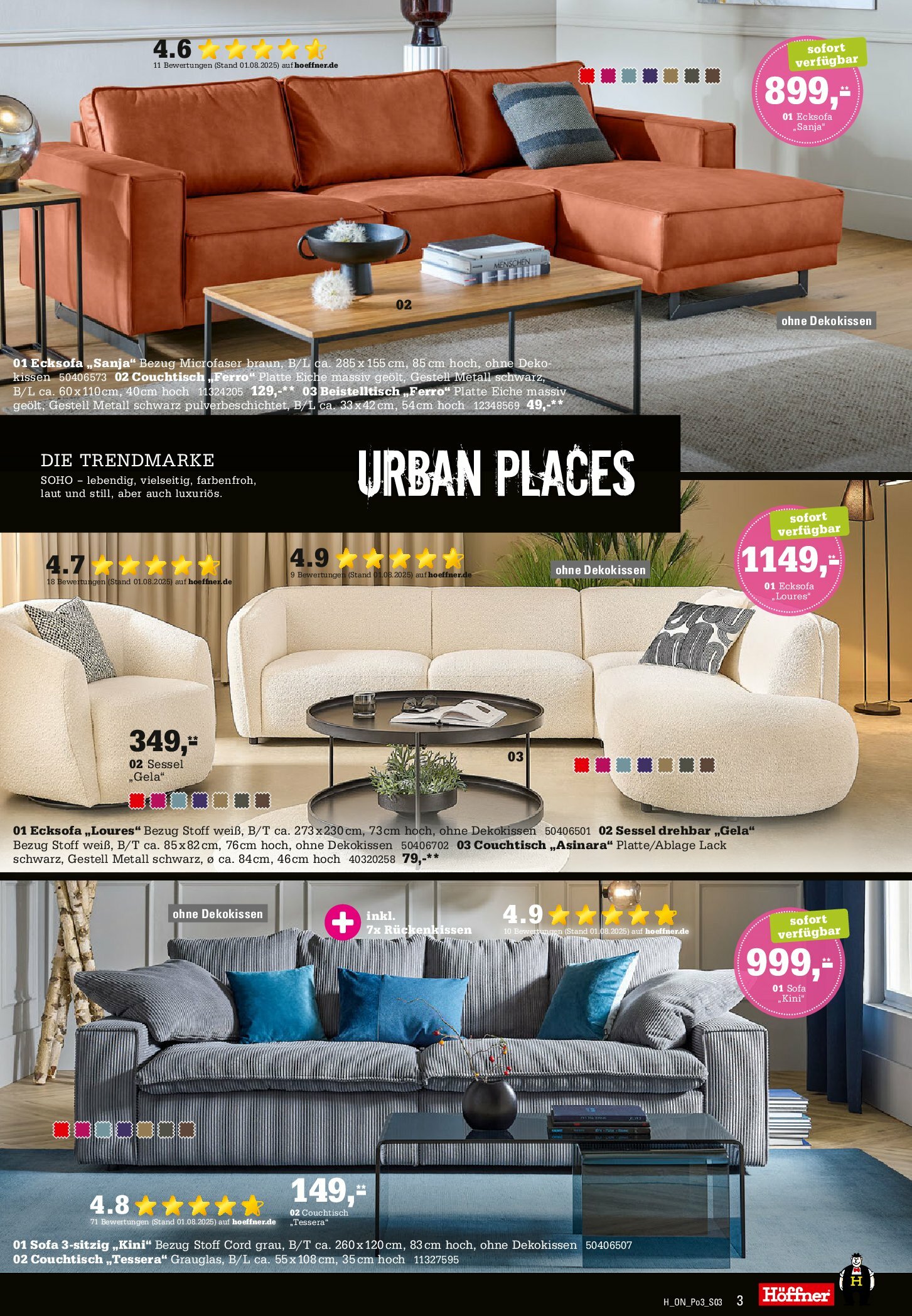 hoeffner - Höffner - Polster Spezial-Prospekt gültig vom 27.08. bis 09.09. - page: 3