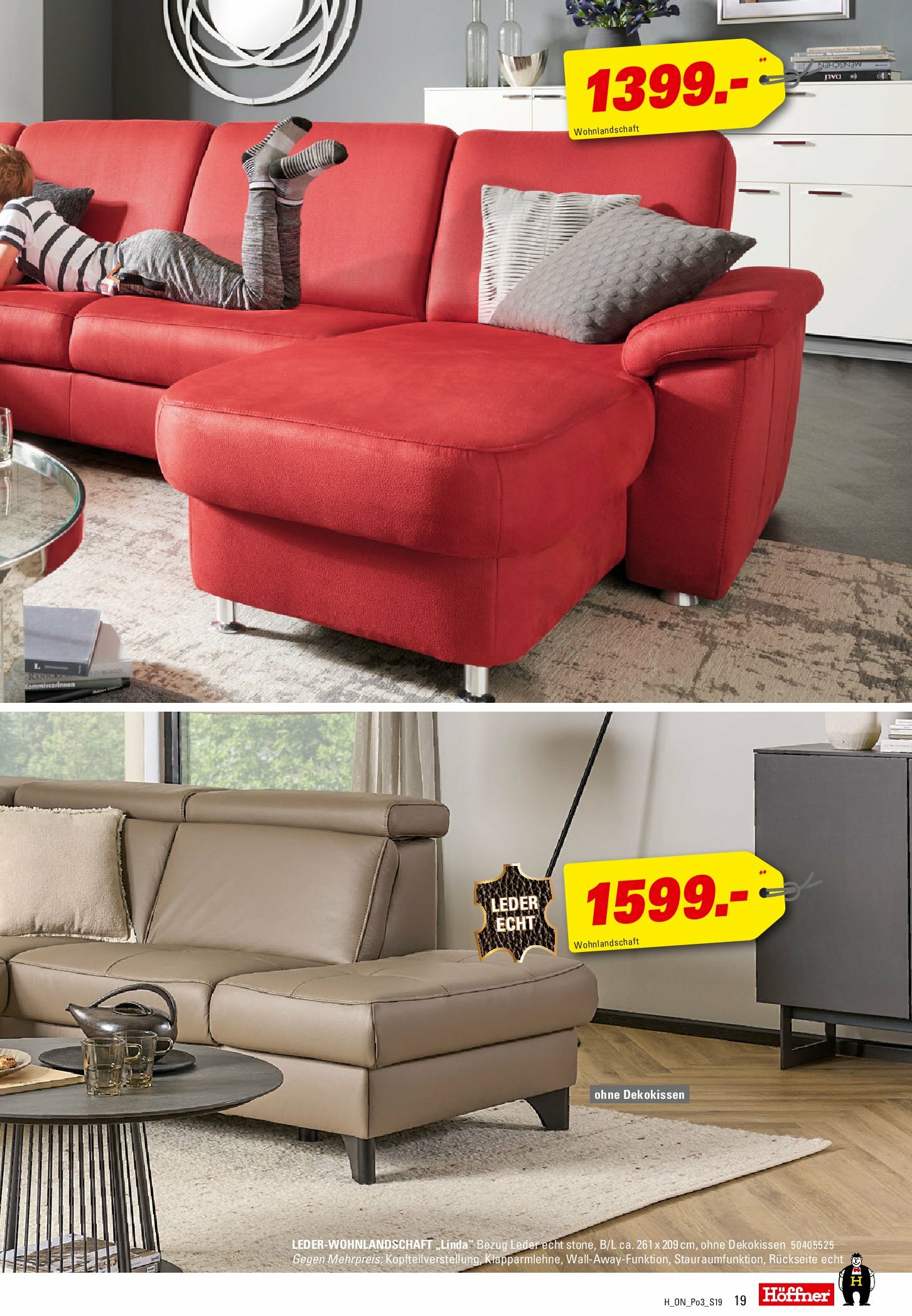 hoeffner - Höffner - Polster Spezial-Prospekt gültig vom 27.08. bis 09.09. - page: 19
