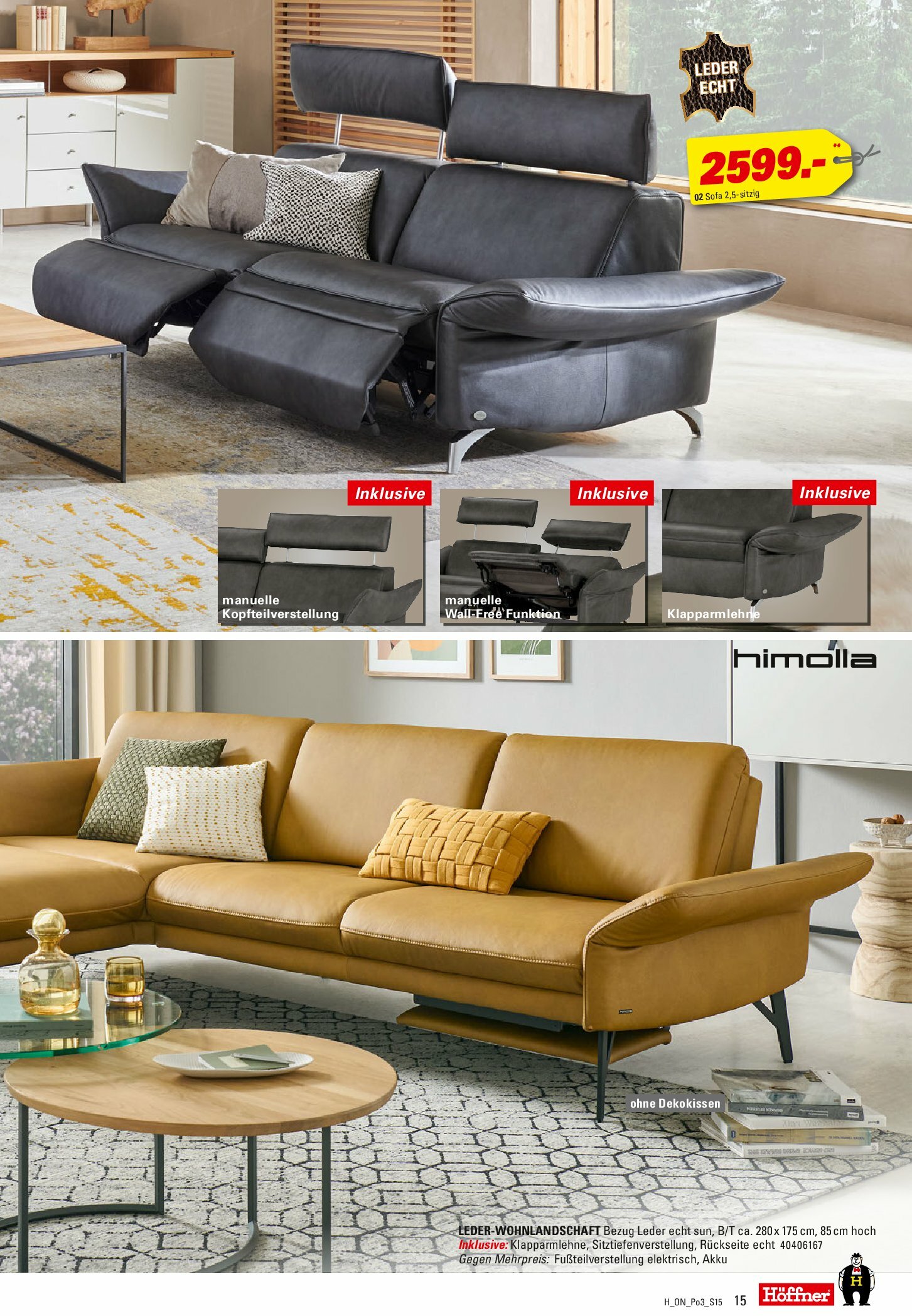 hoeffner - Höffner - Polster Spezial-Prospekt gültig vom 27.08. bis 09.09. - page: 15