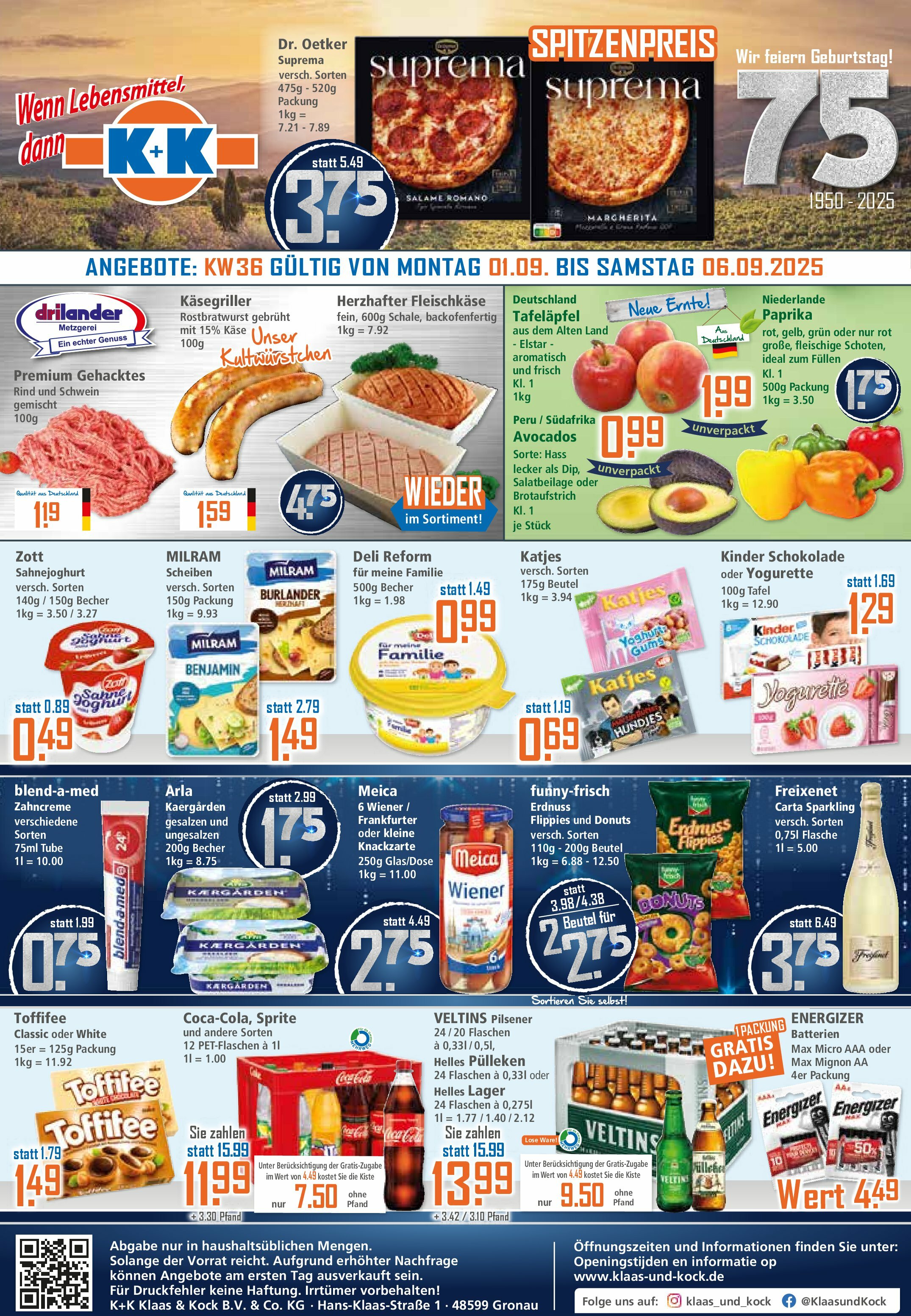 k-k - K+K-Prospekt gültig vom 01.09. bis 06.09. - page: 1