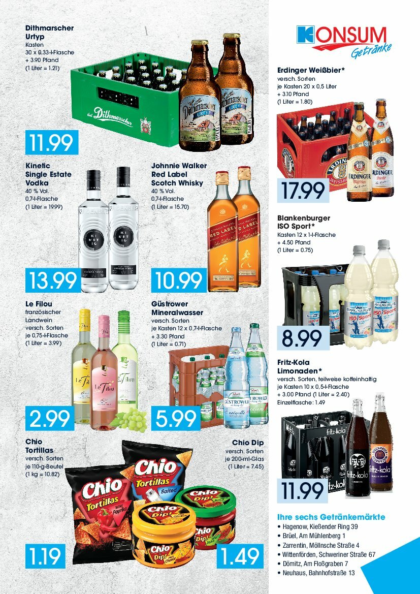 konsum - Konsum - Getränkemarkt-Prospekt gültig vom 11.08. bis 16.08.