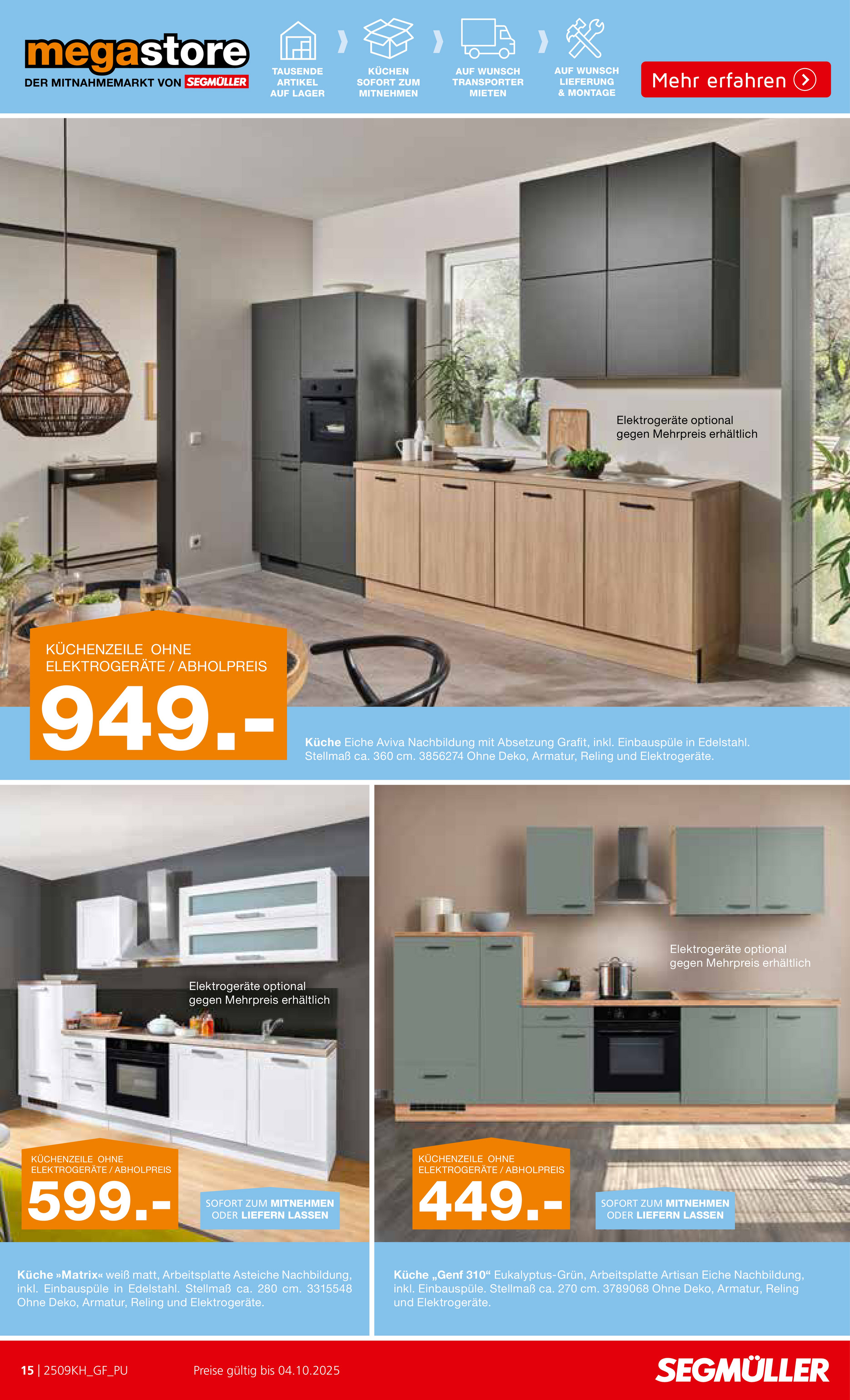segmueller - SEGMÜLLER - Küchen Spezial-Prospekt gültig vom 30.08. bis 04.10. - page: 15