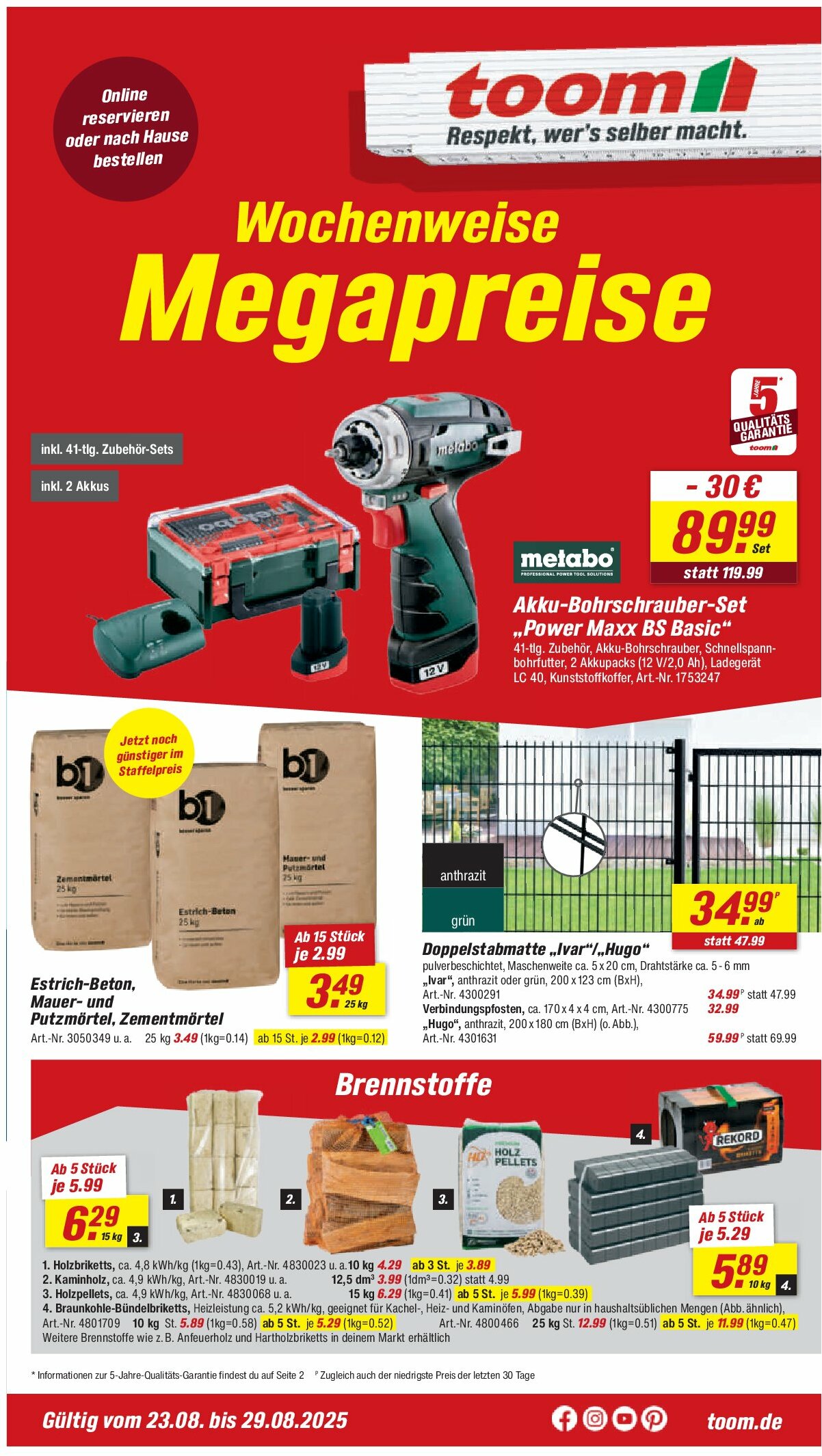 toom - Toom-Prospekt gültig vom 23.08. bis 29.08.