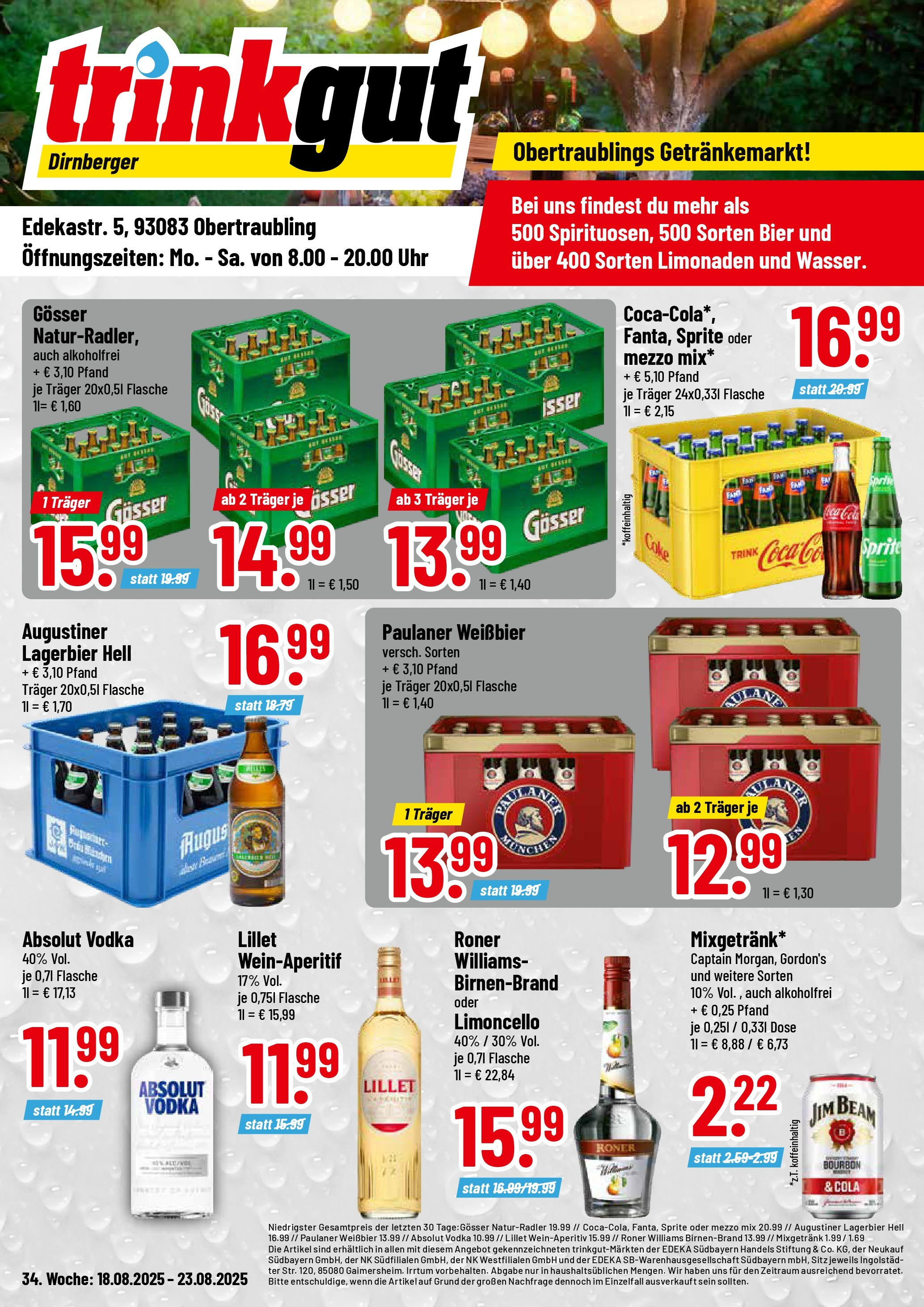 trinkgut - Trinkgut - Obertraubling-Prospekt gültig vom 18.08. bis 23.08.