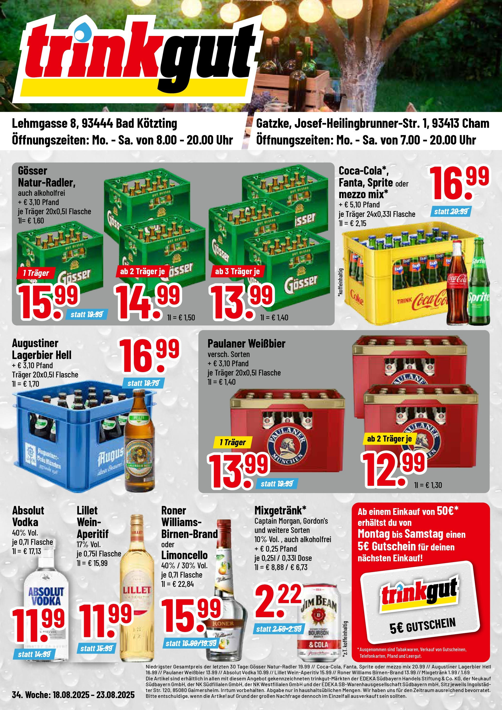 trinkgut - Trinkgut - Bad Kötzting, Cham-Prospekt gültig vom 18.08. bis 23.08.