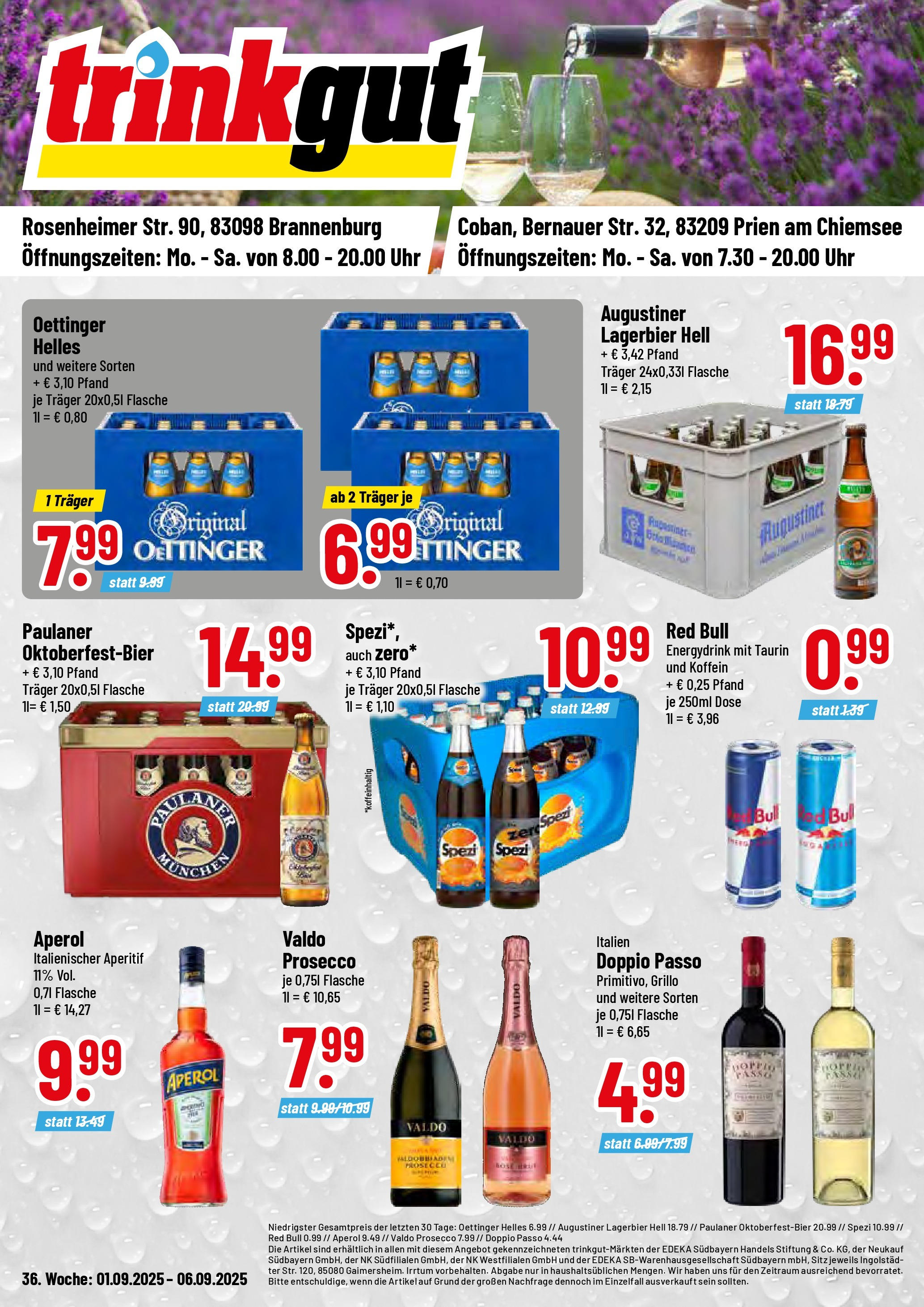 trinkgut - Trinkgut - Brannenburg-Prospekt gültig vom 01.09. bis 06.09.