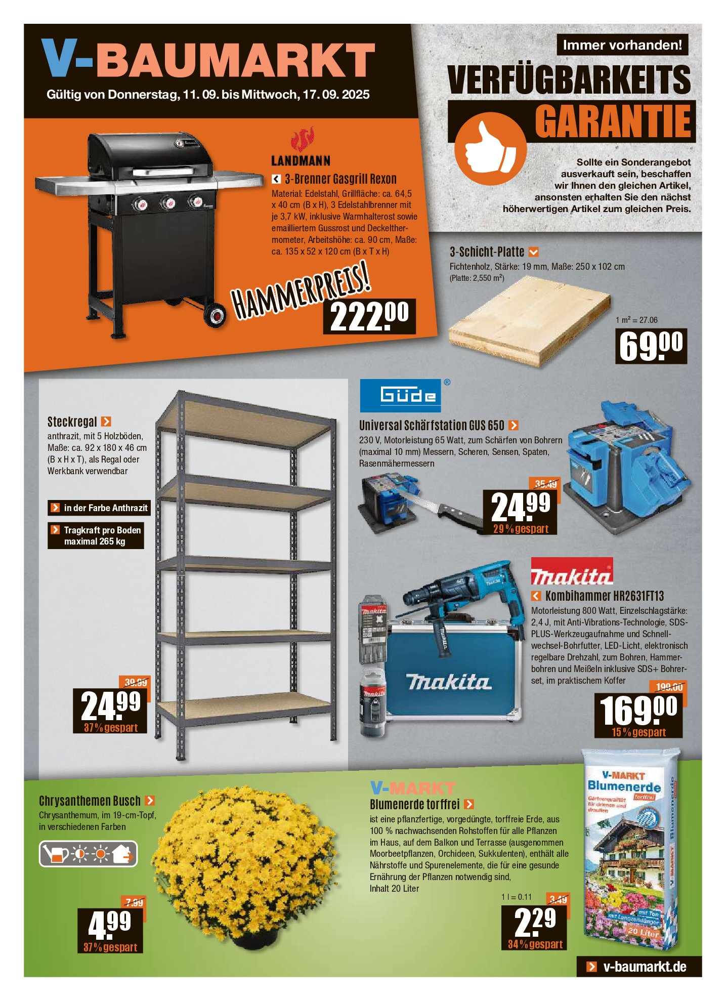 vmarkt - V-Baumarkt - Schwaben / Oberbayern-Prospekt gültig vom 11.09. bis 17.09. - page: 1