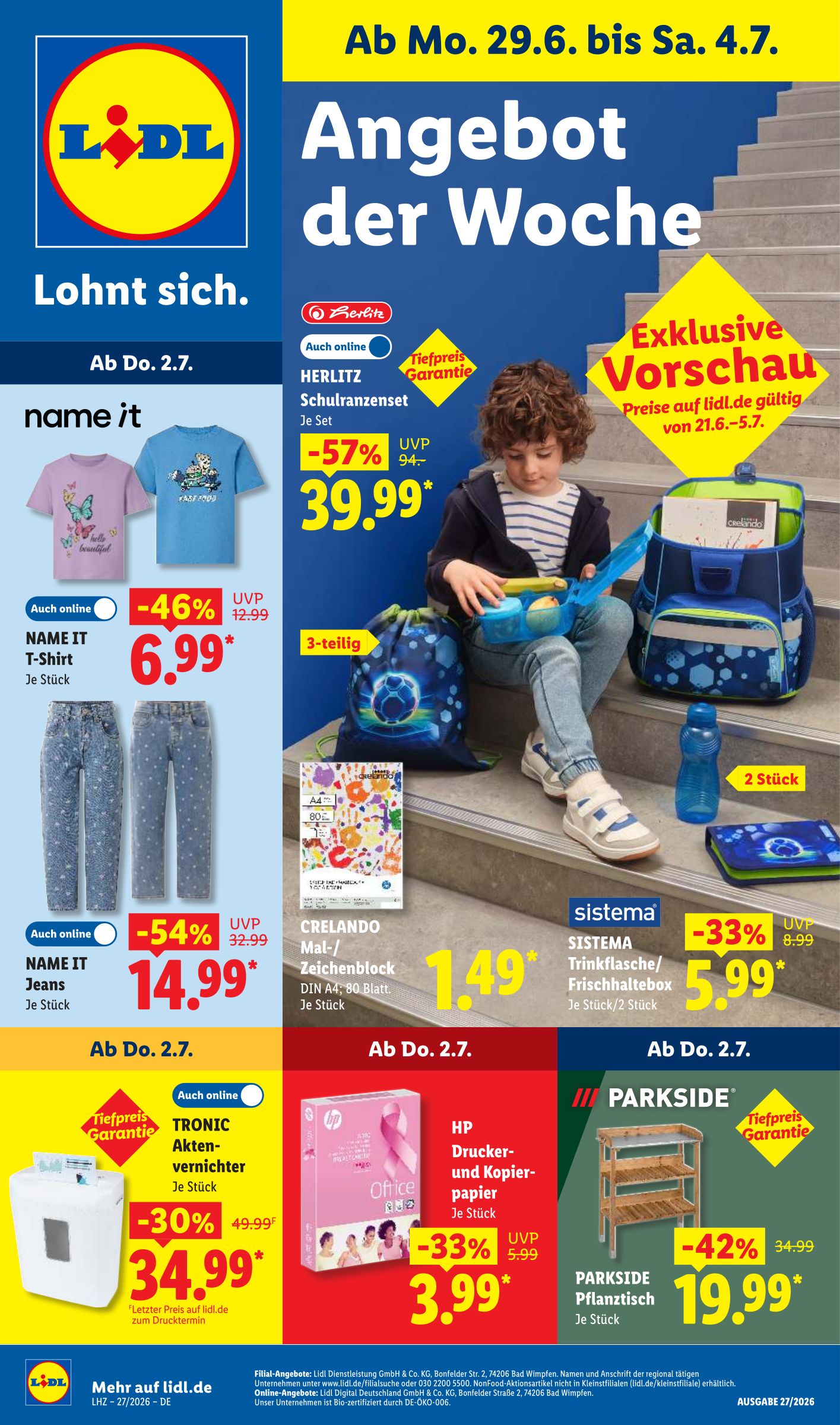 lidl - Lidl Prospekt nächste Woche – von Montag 29.06.2026 bis Samstag 04.07.2026