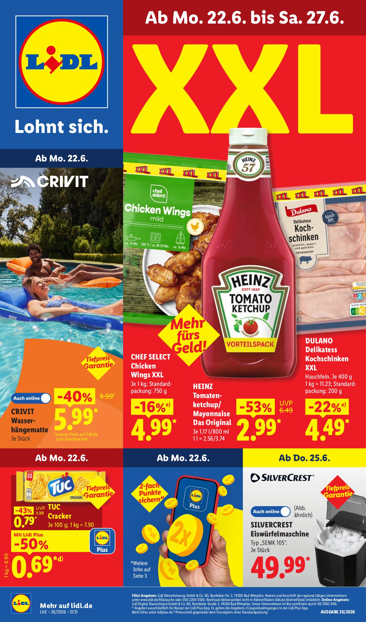 lidl - Lidl XXL Prospekt nächste Woche – von Montag 22.06.2026 bis Samstag 27.06.2026 - page: 1