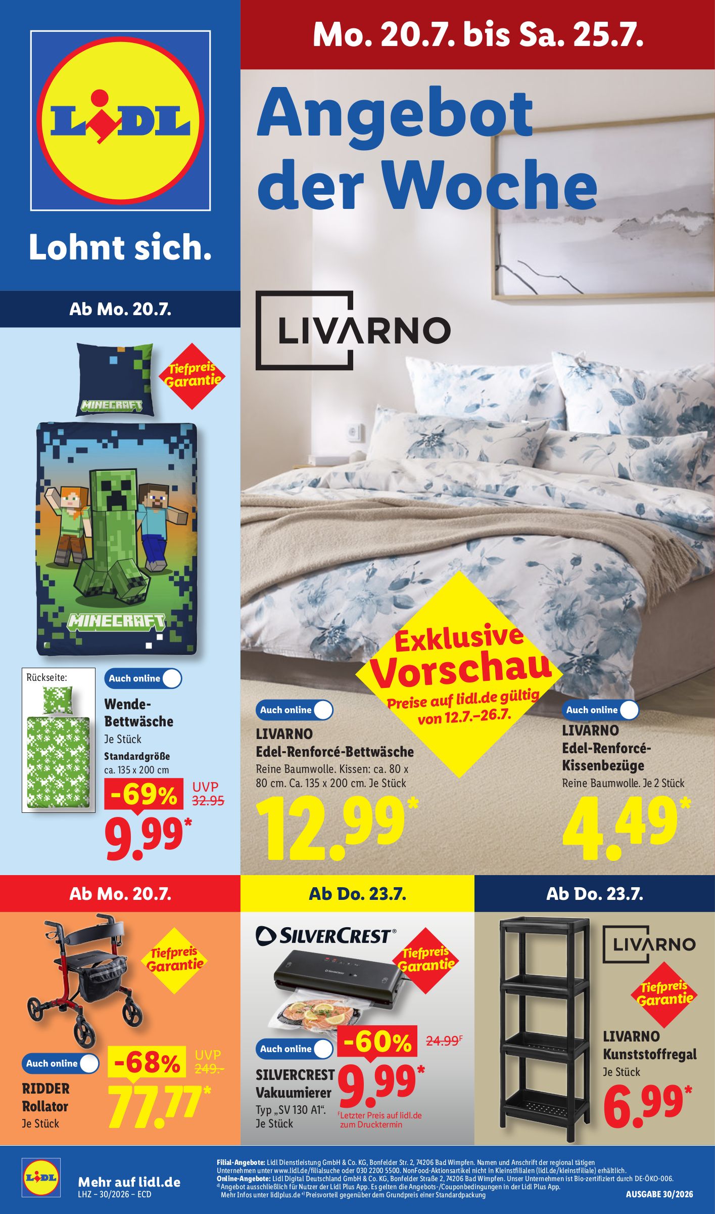 lidl - Lidl - Nonfood Prospekt nächste Woche – von Montag 20.07.2026 bis Samstag 25.07.2026