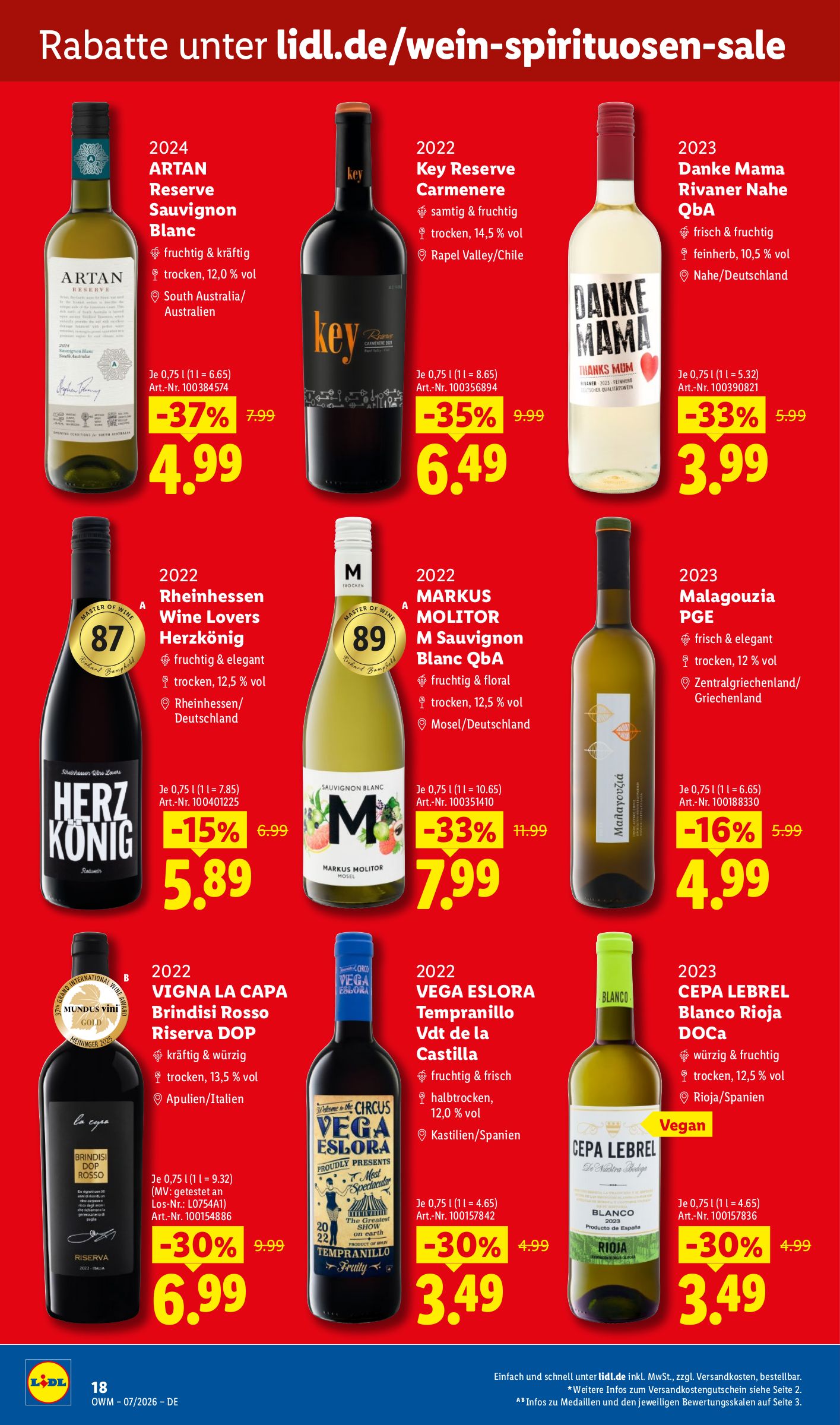 lidl - Lidl - Wein & Spirituosen Prospekt – von Mittwoch 01.07.2026 bis Freitag 31.07.2026 - page: 18