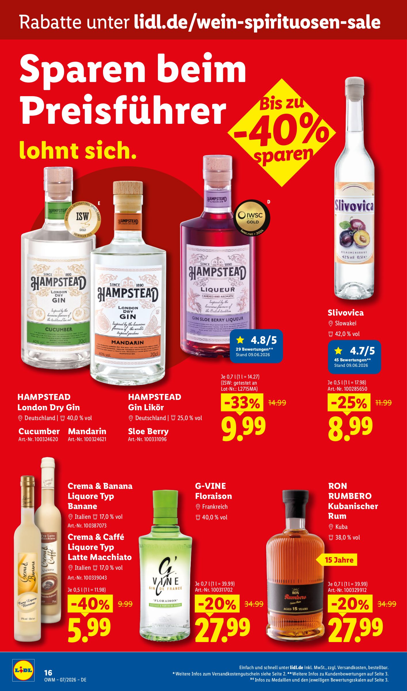 lidl - Lidl - Wein & Spirituosen Prospekt – von Mittwoch 01.07.2026 bis Freitag 31.07.2026 - page: 16