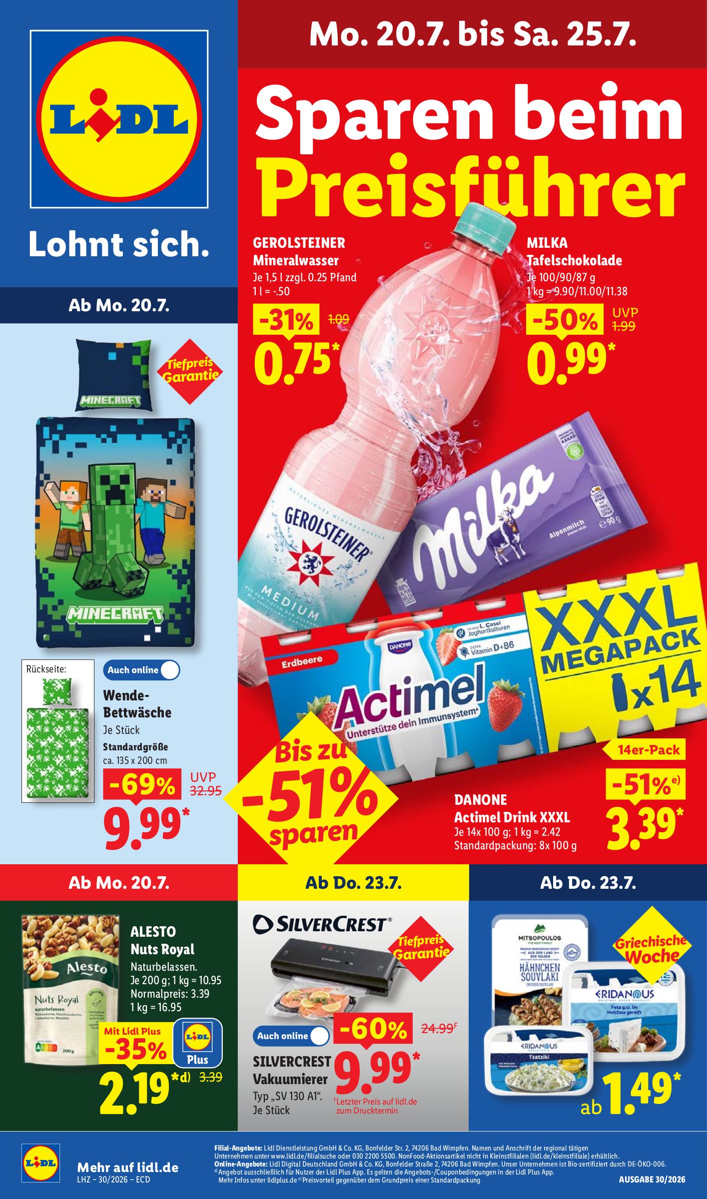 lidl - Lidl Prospekt nächste Woche – von Montag 20.07.2026 bis Samstag 25.07.2026