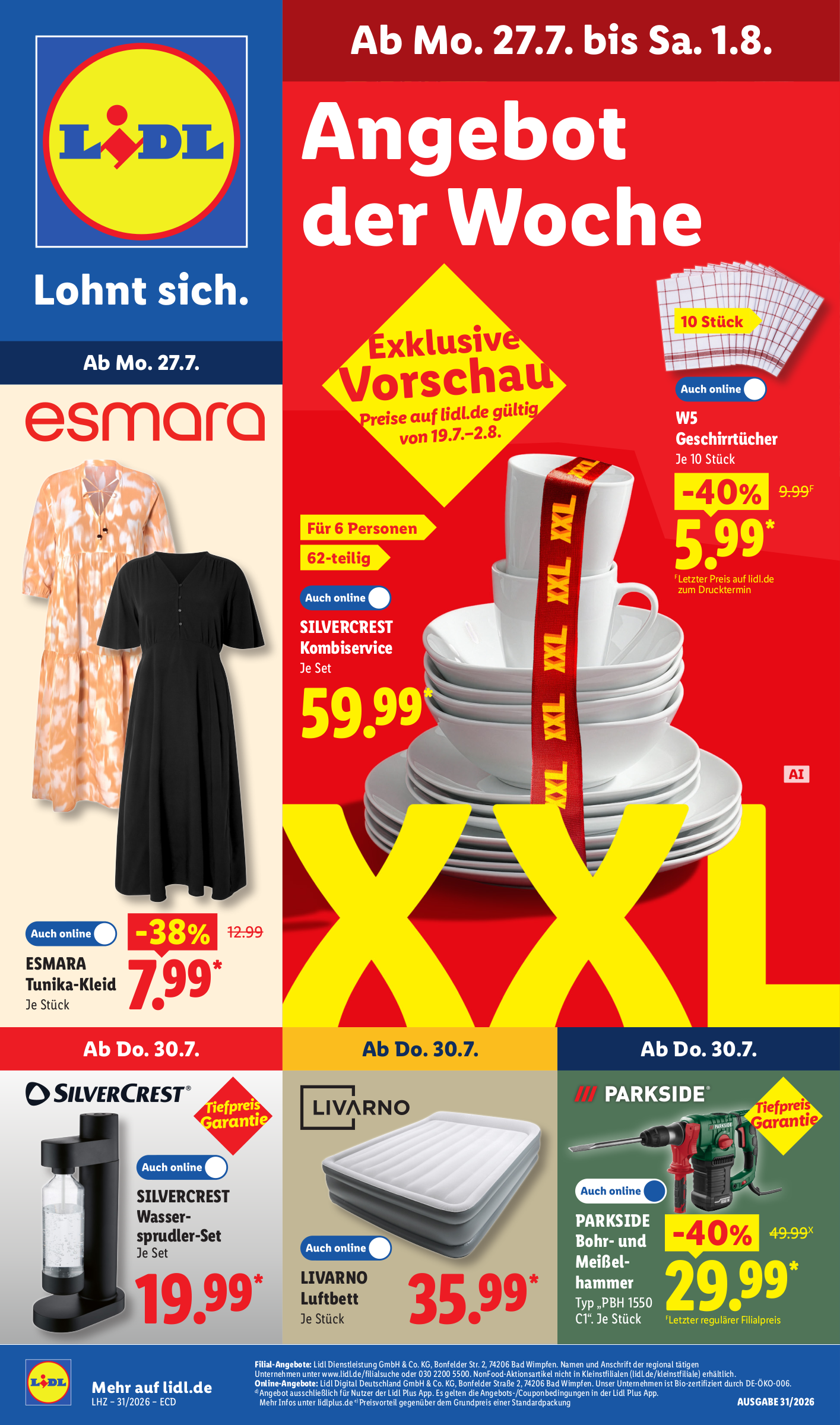 lidl - Lidl Prospekt nächste Woche – von Montag 27.07.2026 bis Samstag 01.08.2026
