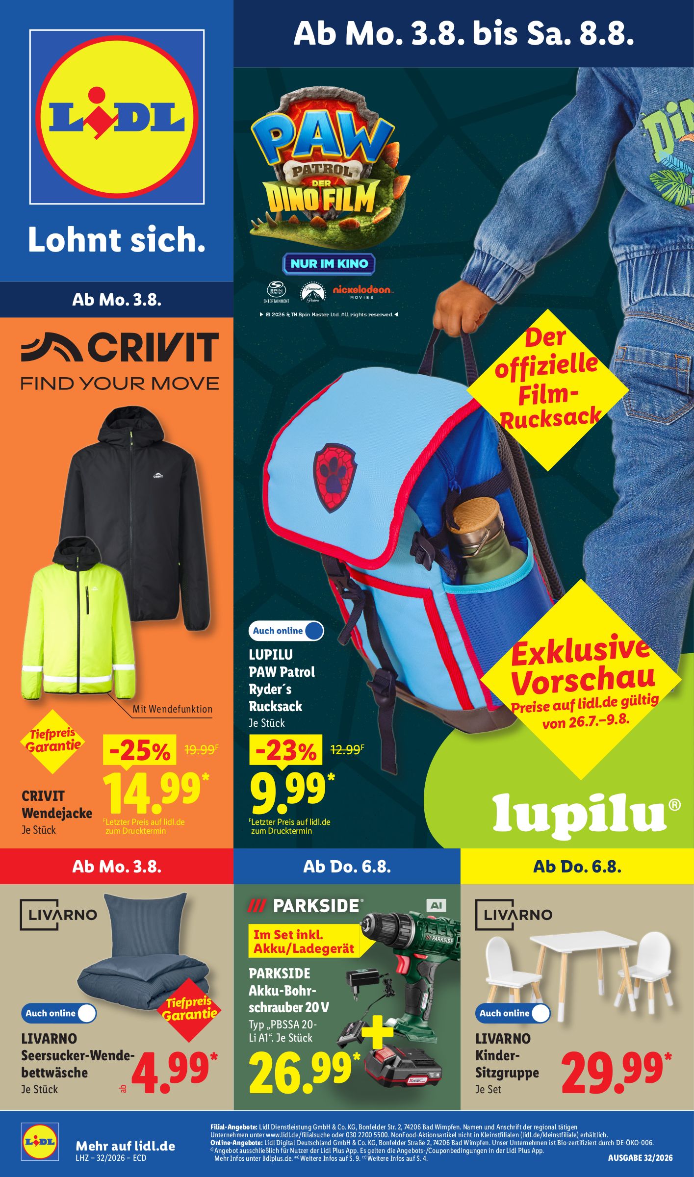 lidl - Lidl - Nonfood Prospekt nächste Woche – von Montag 03.08.2026 bis Samstag 08.08.2026