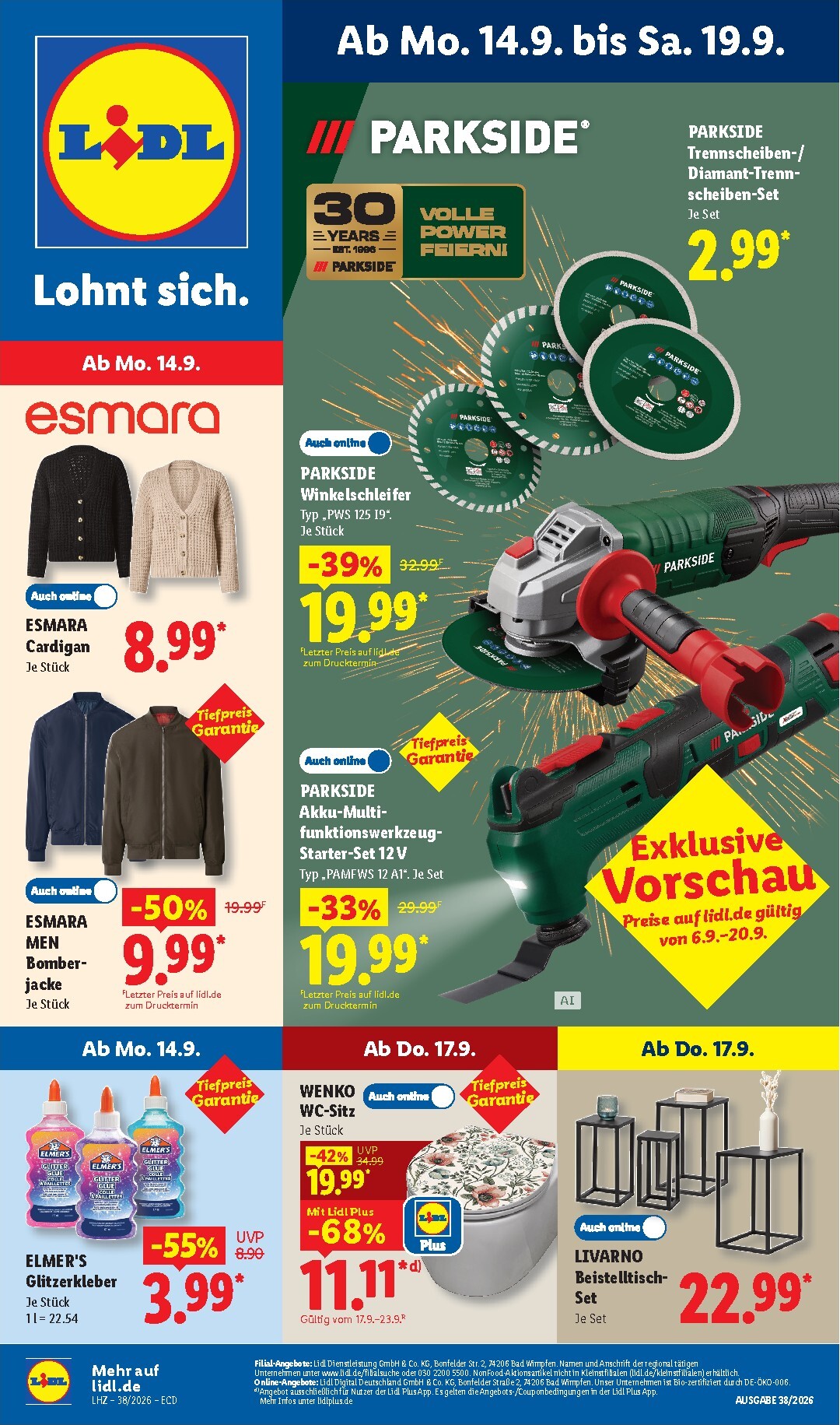 lidl - Lidl - Nonfood Prospekt nächste Woche – von Montag 14.09.2026 bis Samstag 19.09.2026