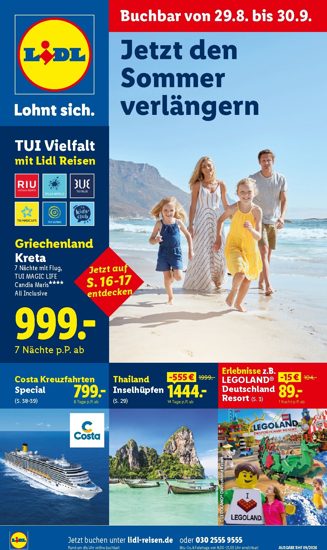 lidl - Lidl - Reise-Highlights Prospekt – von Samstag 29.08.2026 bis Mittwoch 30.09.2026