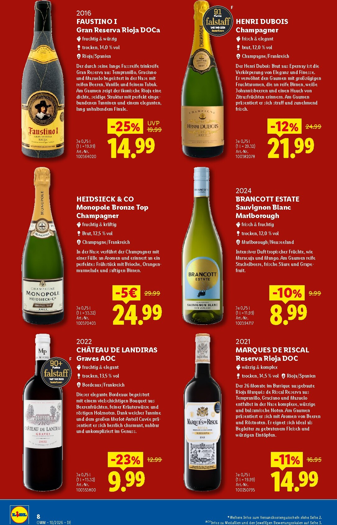 lidl - Lidl - Wein & Spirituosen Prospekt – von Donnerstag 01.10.2026 bis Samstag 31.10.2026 - page: 8