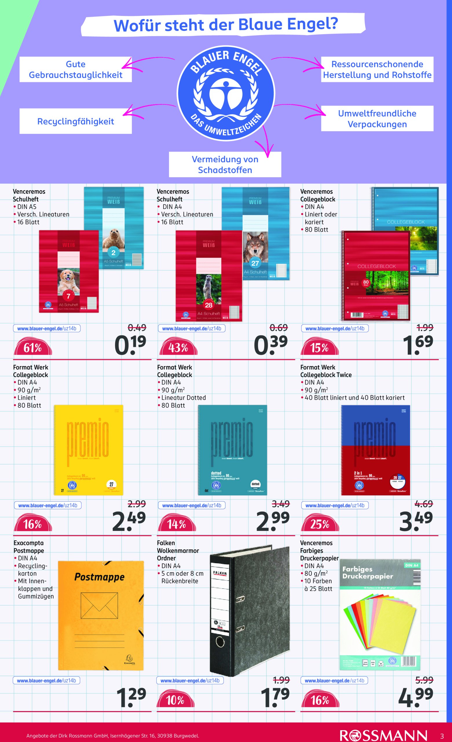 rossmann - ROSSMANN - Schulaktion-Prospekt gültig vom 30.06. bis 23.09. - page: 3