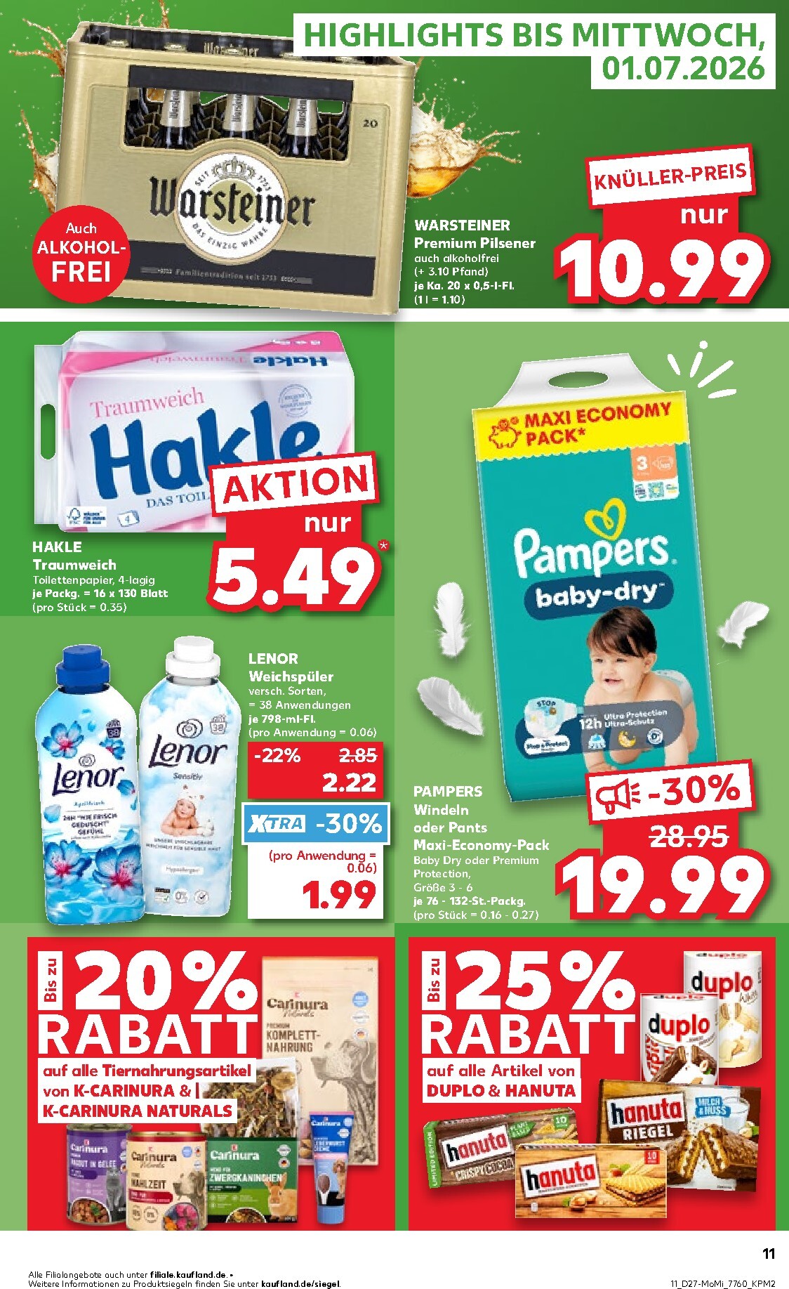 kaufland - Kaufland - Angebote ab Montag Prospekt nächste Woche – von Montag 29.06.2026 bis Mittwoch 01.07.2026 - page: 11
