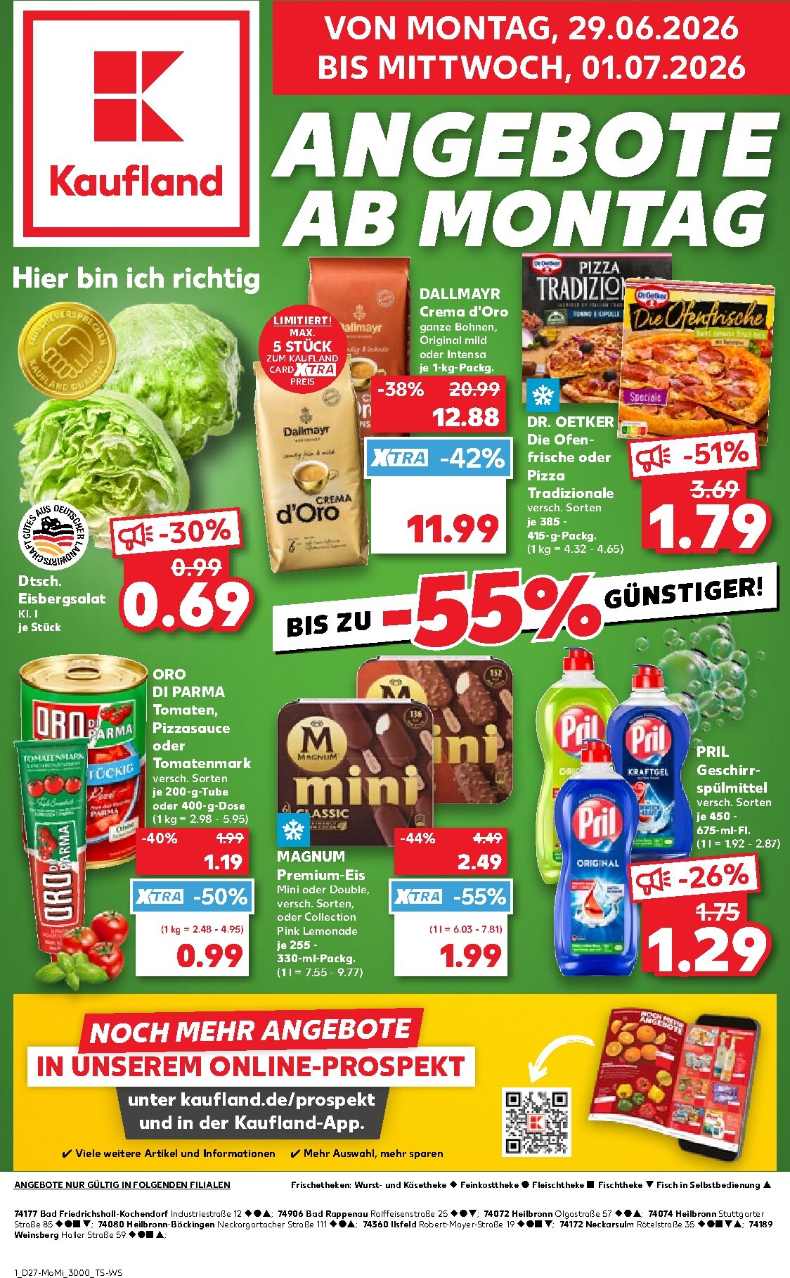 kaufland - Kaufland - Angebote ab Montag Prospekt nächste Woche – von Montag 29.06.2026 bis Mittwoch 01.07.2026