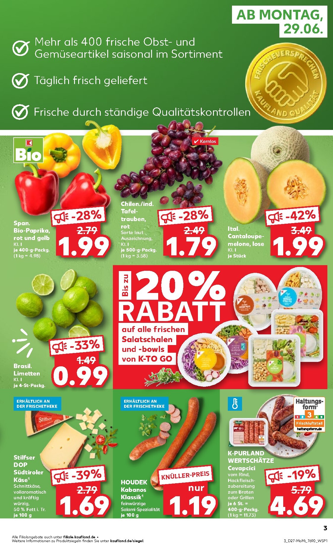kaufland - Kaufland - Angebote ab Montag Prospekt nächste Woche – von Montag 29.06.2026 bis Mittwoch 01.07.2026 - page: 3
