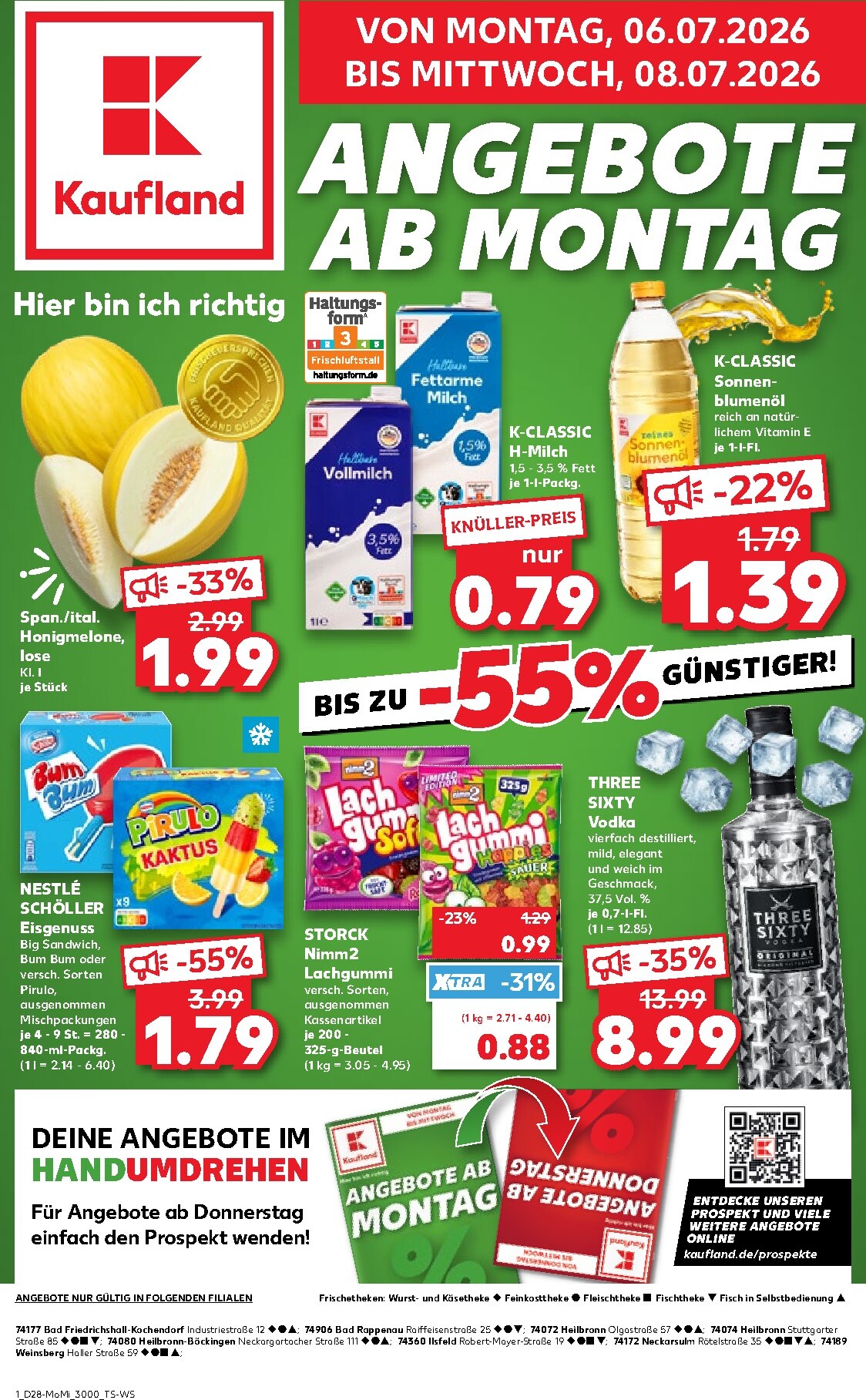 kaufland - Kaufland - Angebote ab Montag Prospekt nächste Woche – von Montag 06.07.2026 bis Mittwoch 08.07.2026