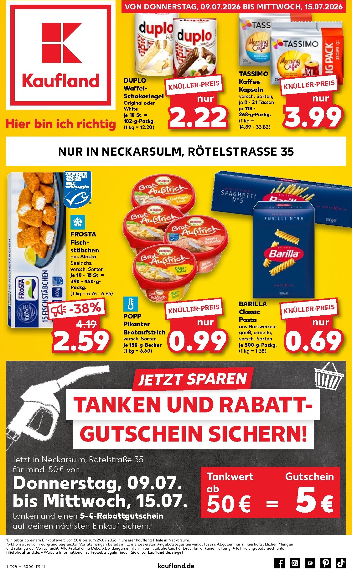 kaufland - Kaufland - Neckarsulm Prospekt nächste Woche – von Donnerstag 09.07.2026 bis Mittwoch 15.07.2026