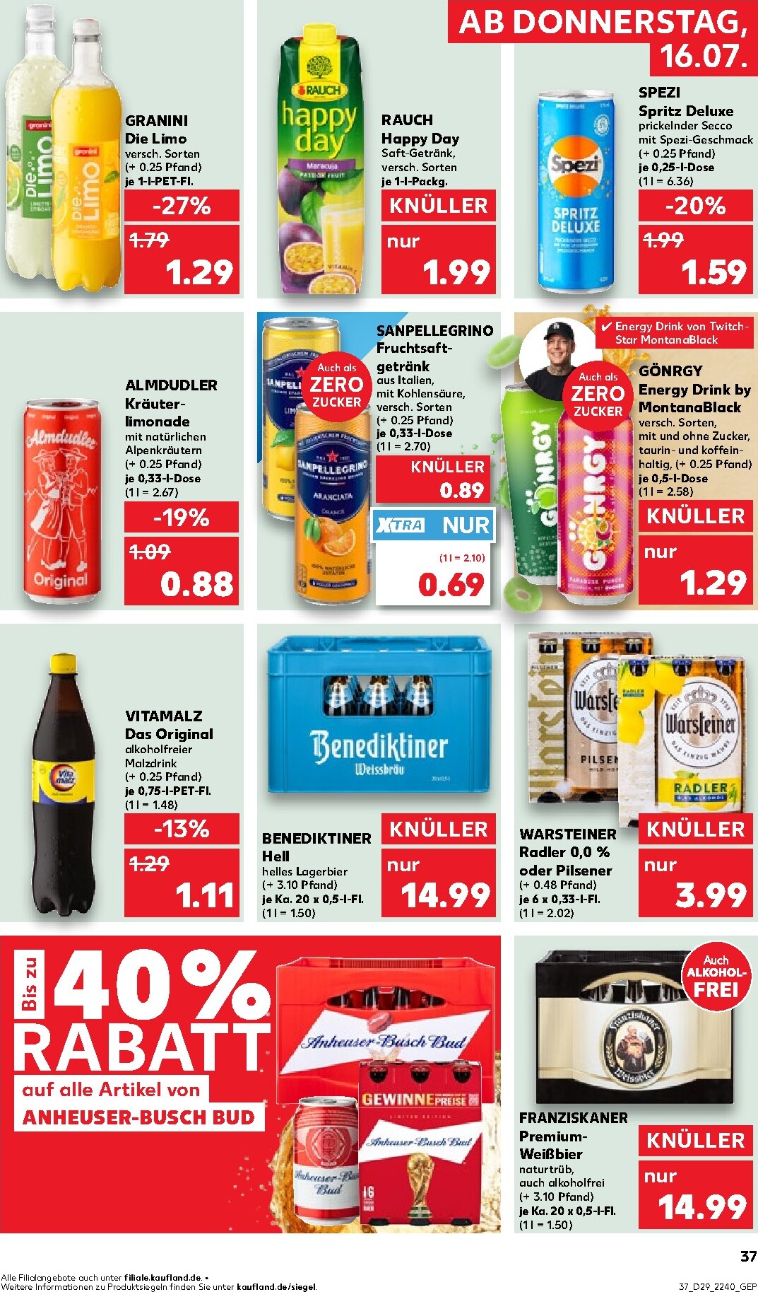 kaufland - Kaufland Prospekt nächste Woche – von Donnerstag 16.07.2026 bis Mittwoch 22.07.2026 - page: 37