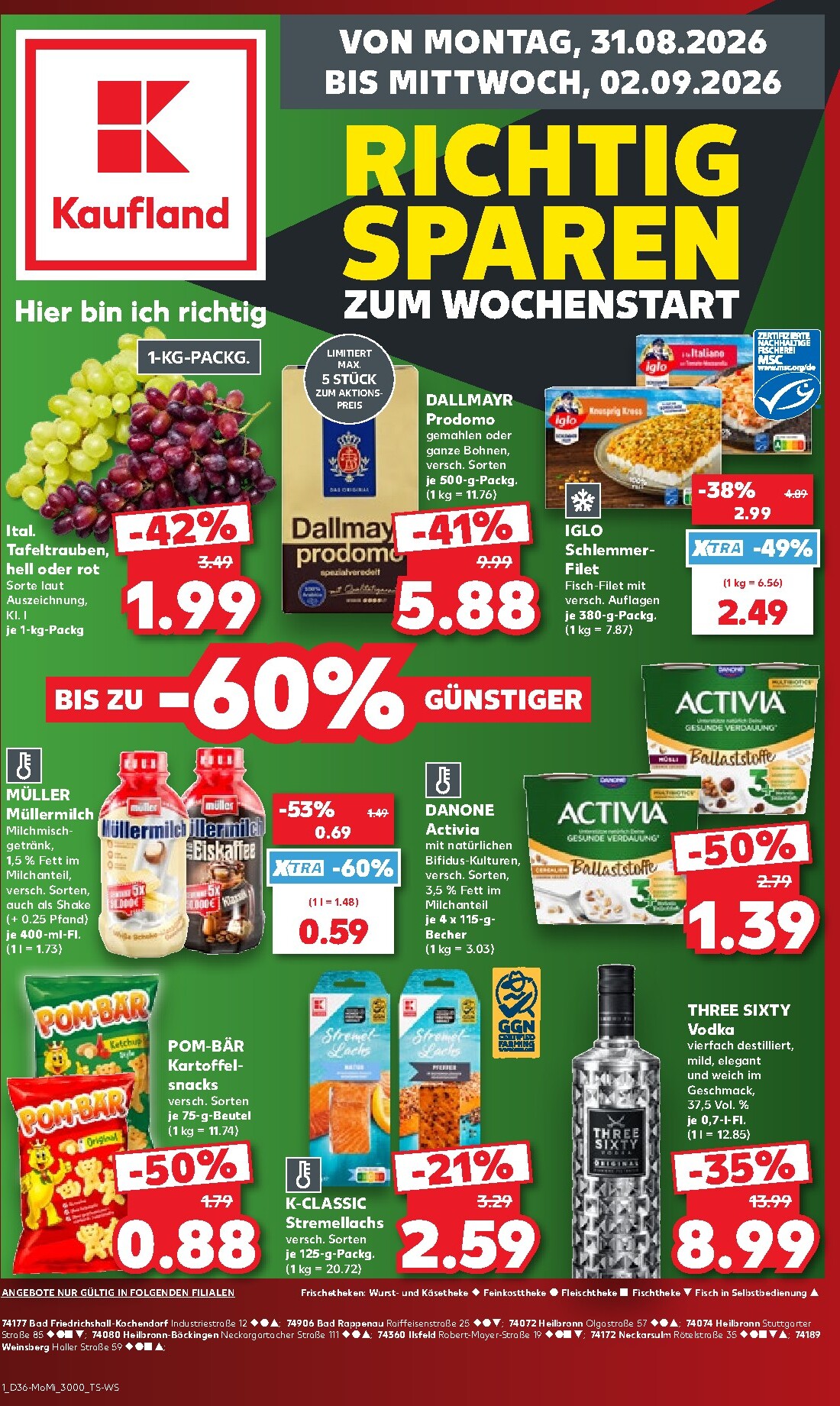kaufland - Kaufland - Richtig Sparen Prospekt nächste Woche – von Montag 31.08.2026 bis Mittwoch 02.09.2026