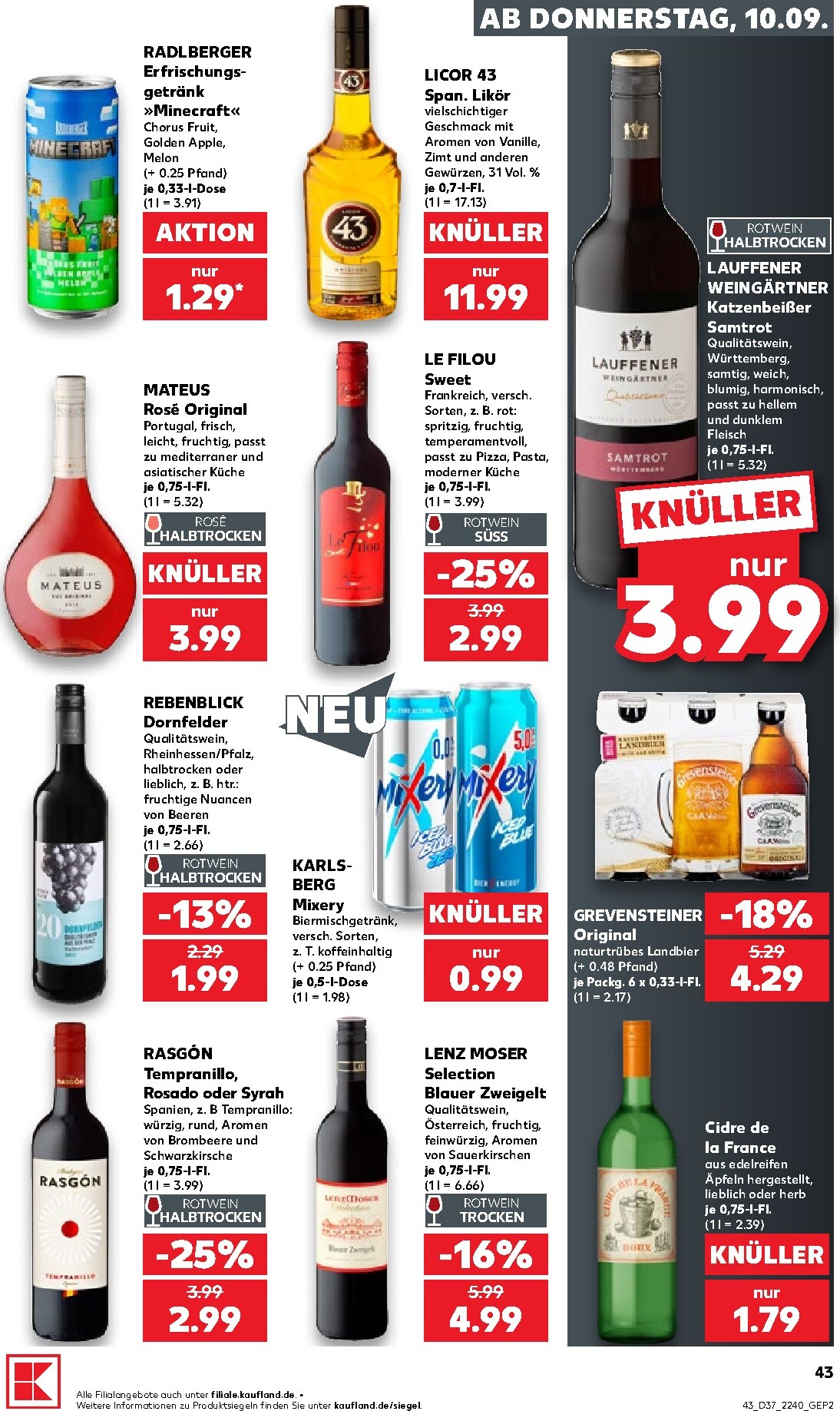 kaufland - Kaufland Prospekt nächste Woche – von Donnerstag 10.09.2026 bis Mittwoch 16.09.2026 - page: 43
