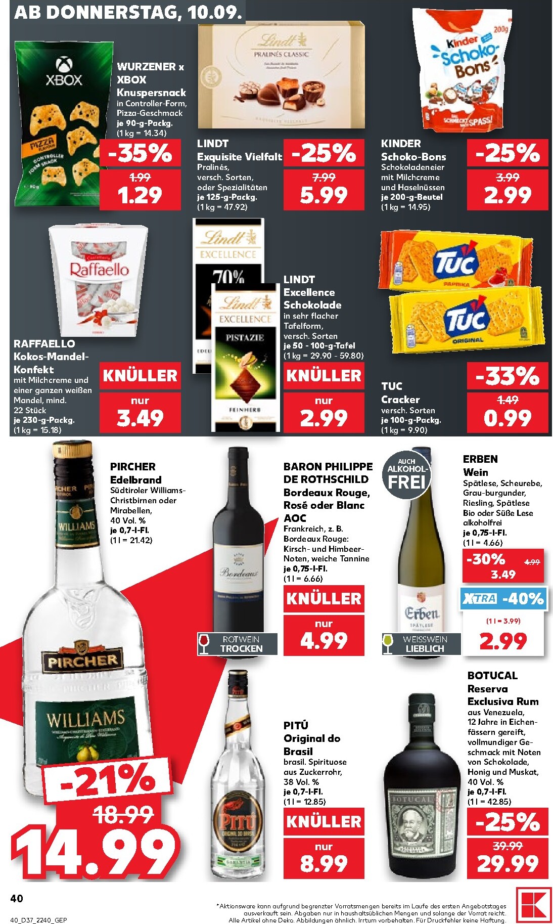 kaufland - Kaufland Prospekt nächste Woche – von Donnerstag 10.09.2026 bis Mittwoch 16.09.2026 - page: 40