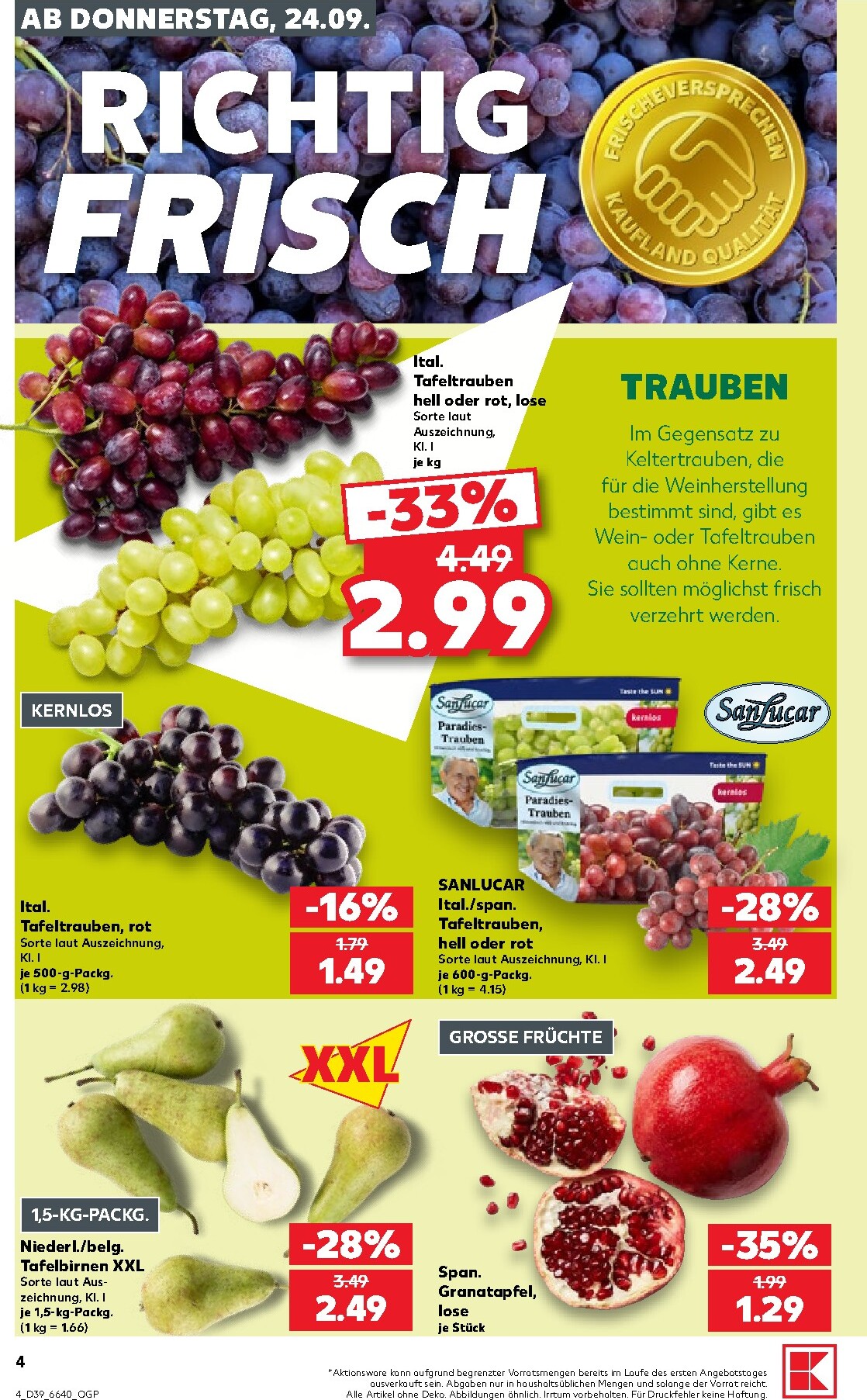 kaufland - Kaufland Prospekt nächste Woche – von Donnerstag 24.09.2026 bis Mittwoch 30.09.2026 - page: 4