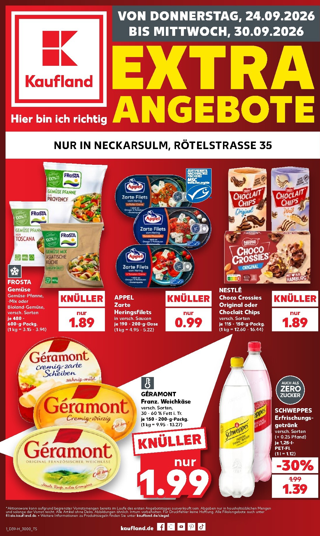 kaufland - Kaufland - Neckarsulm Prospekt nächste Woche – von Donnerstag 24.09.2026 bis Mittwoch 30.09.2026 - page: 1