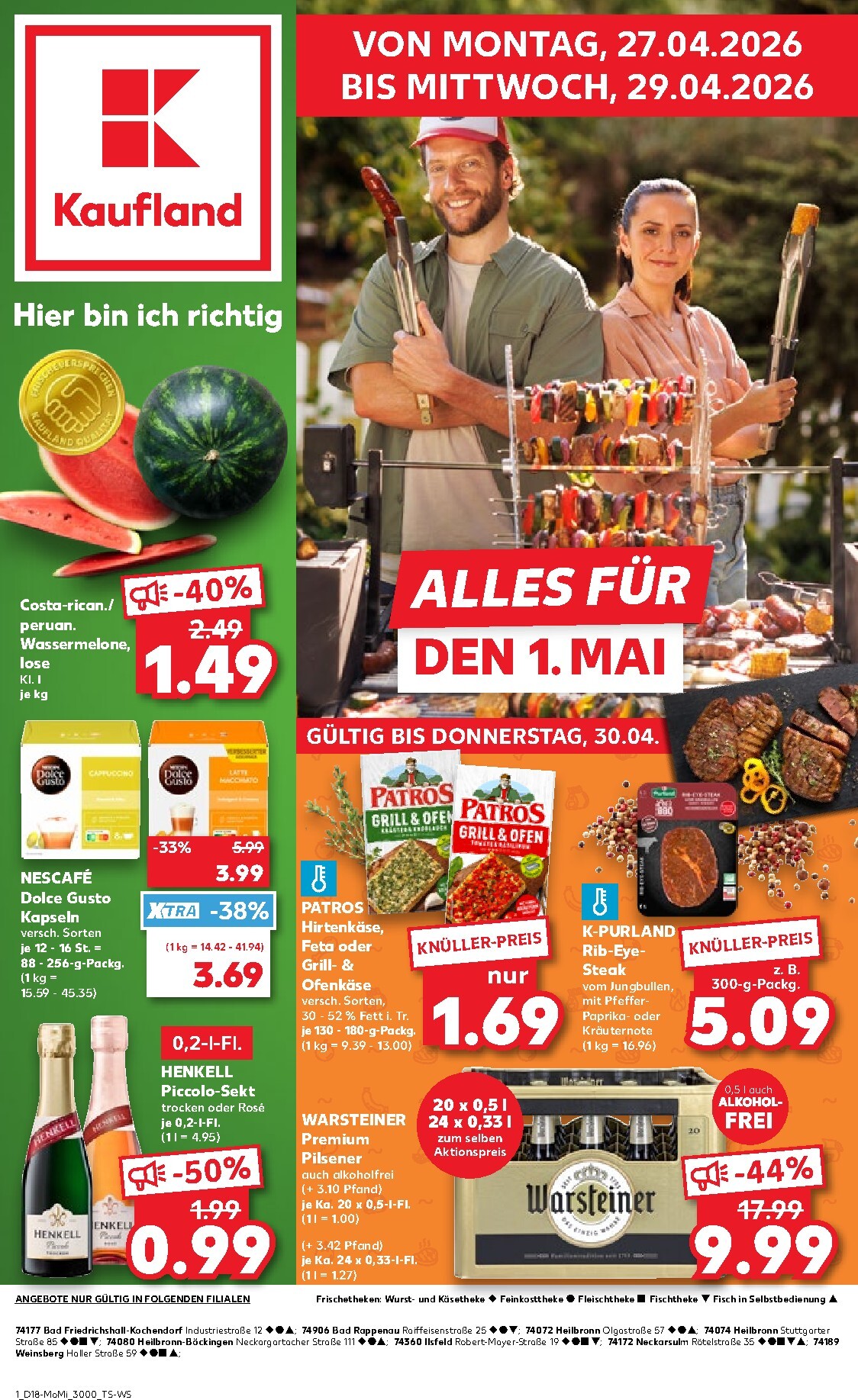 kaufland - Kaufland Prospekt nächste Woche – von Montag 27.04.2026 bis Mittwoch 29.04.2026