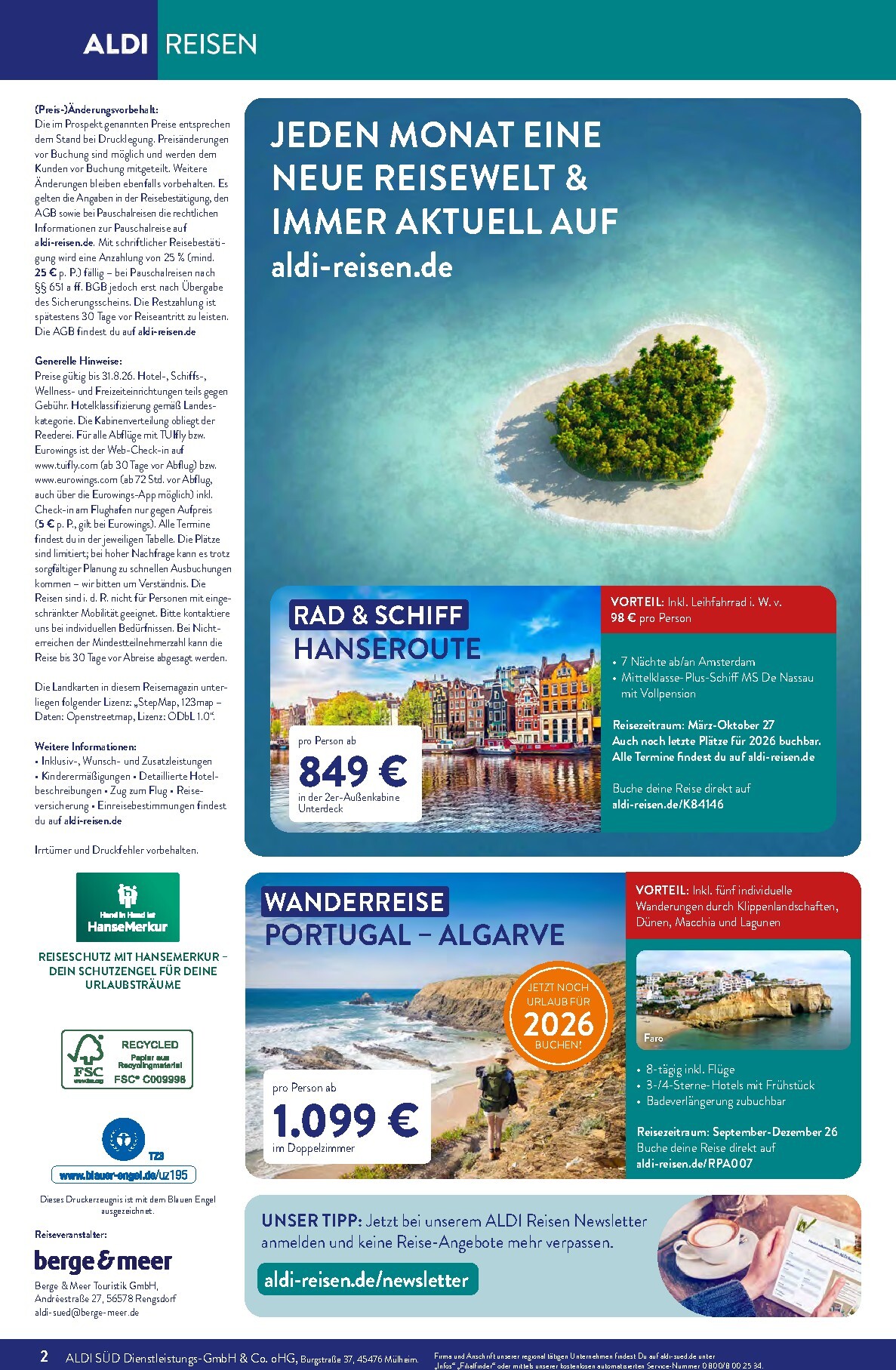 aldi - ALDI SÜD - Reisemagazin Prospekt nächste Woche – von Montag 03.08.2026 bis Montag 31.08.2026 - page: 2