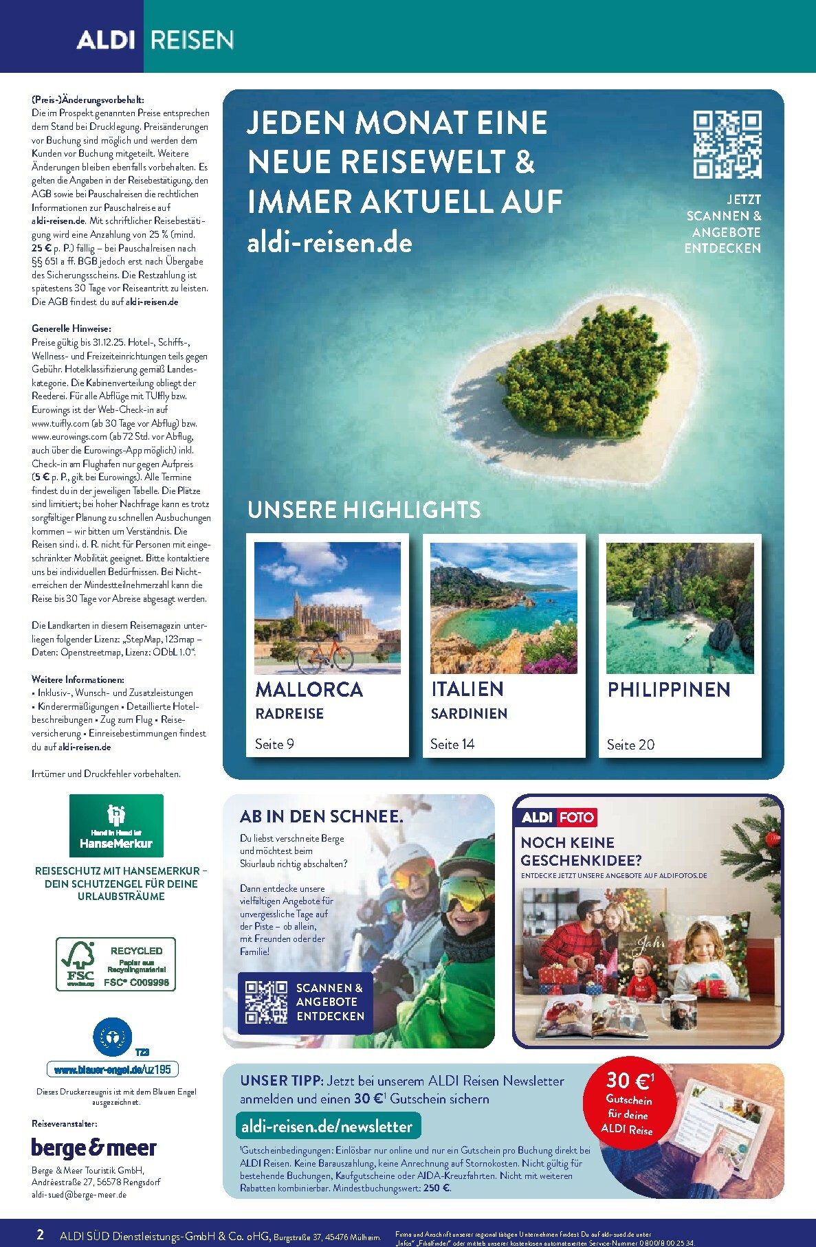 aldi - ALDI SÜD - Reisemagazin-Prospekt gültig vom 01.12. bis 31.12. - page: 2