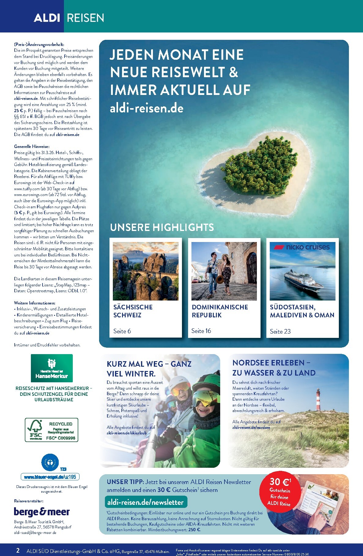 aldi - ALDI SÜD - Reisemagazin-Prospekt gültig vom 01.03.2026 bis 31.03.2026 - page: 2