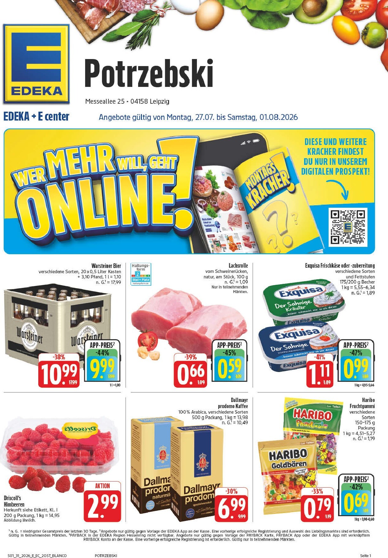 edeka - Edeka - Potrzebski Prospekt – von Montag 27.07.2026 bis Samstag 01.08.2026