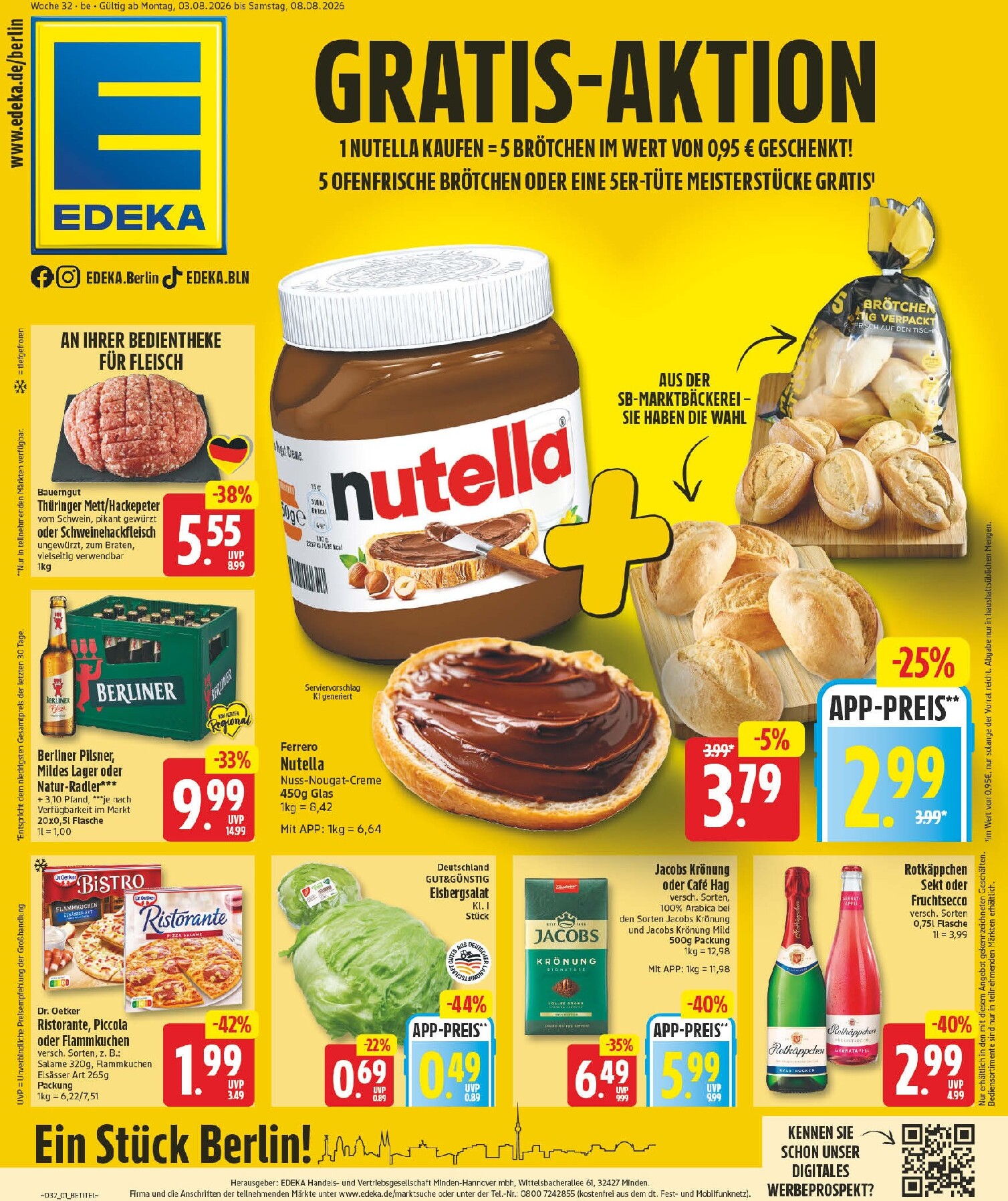 edeka - Edeka Prospekt nächste Woche – von Montag 03.08.2026 bis Samstag 08.08.2026 - page: 1
