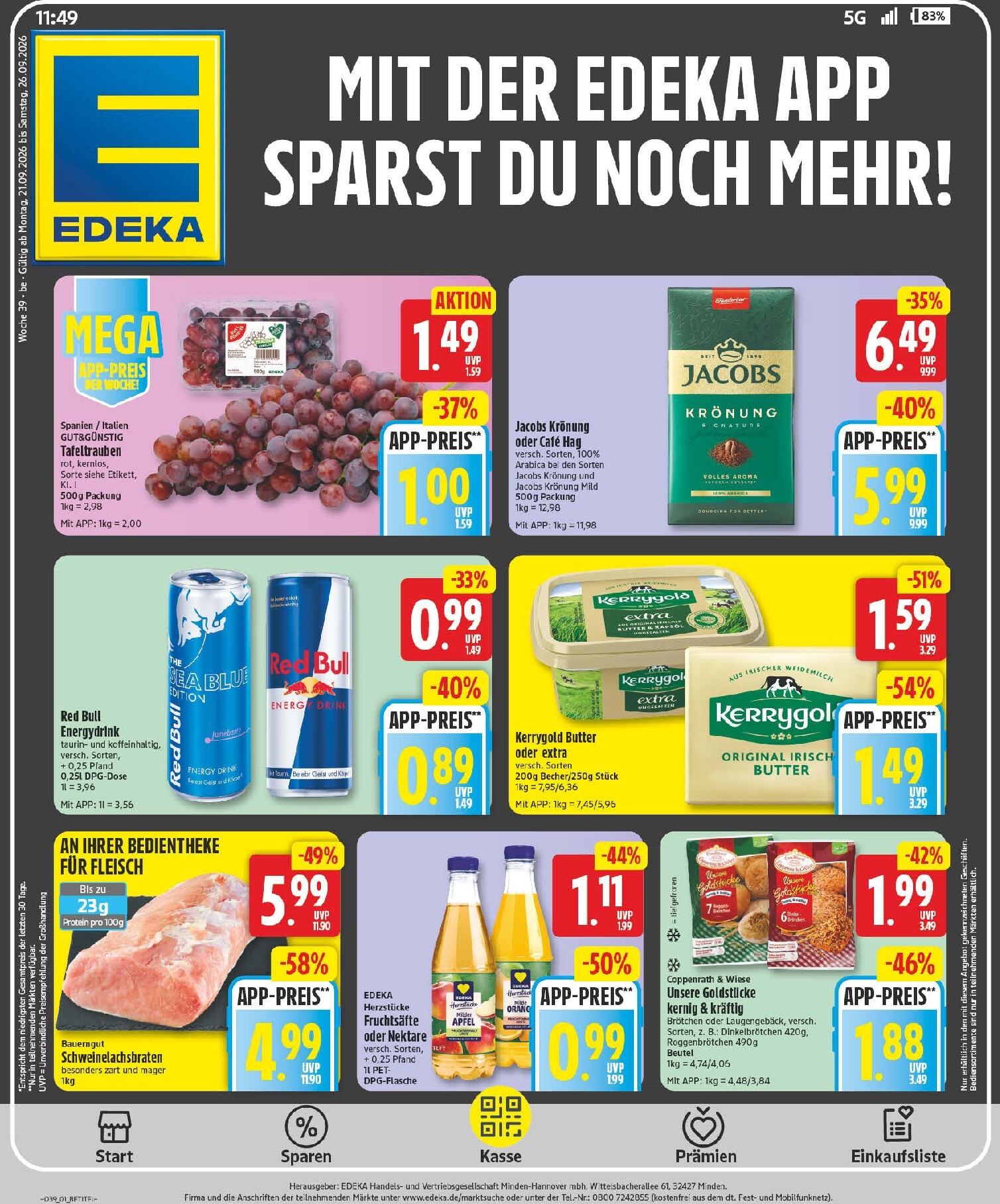 edeka - Edeka Prospekt nächste Woche – von Montag 21.09.2026 bis Samstag 26.09.2026